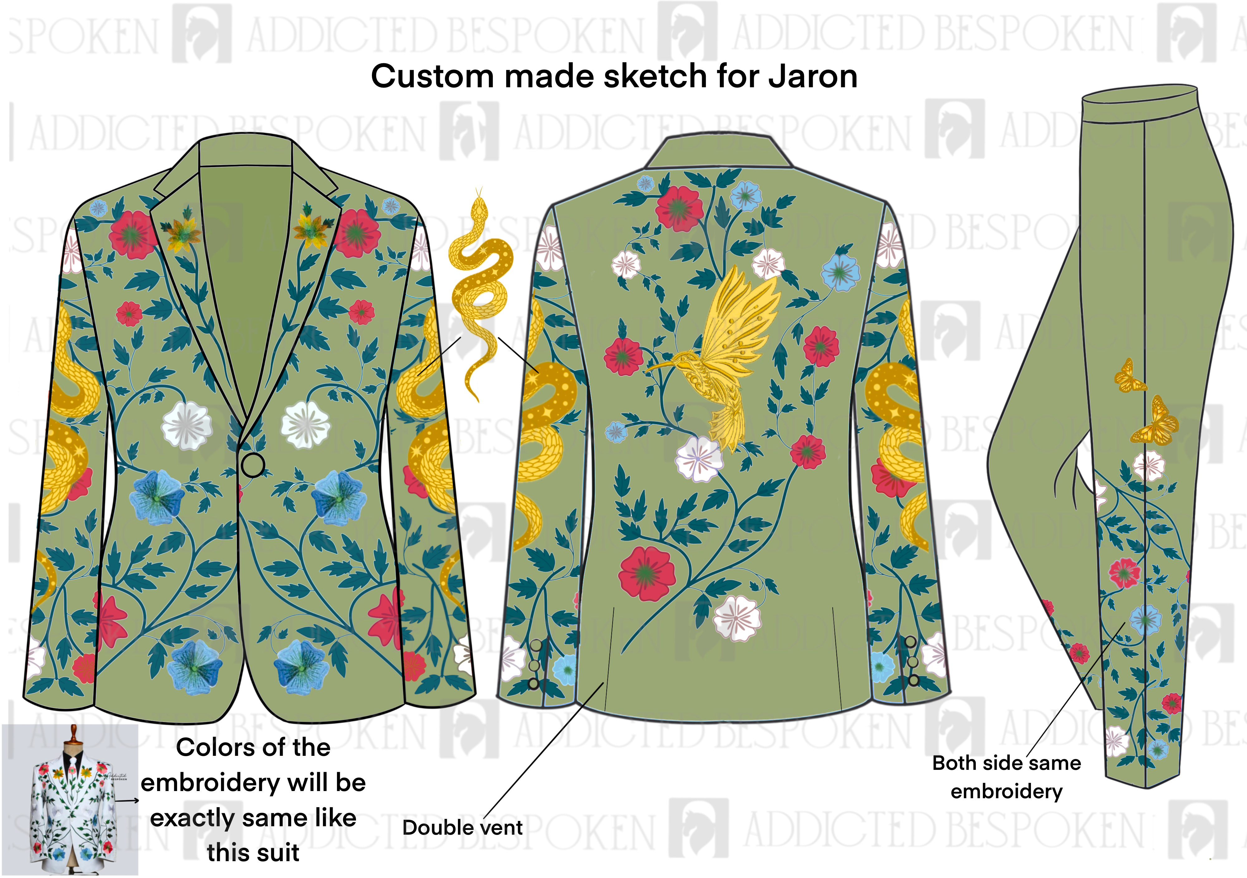 Custom Made 2pc suit for Jaron