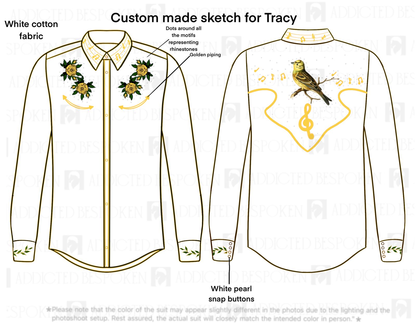 Custom Made 3pc suit + Shirt for Tracy