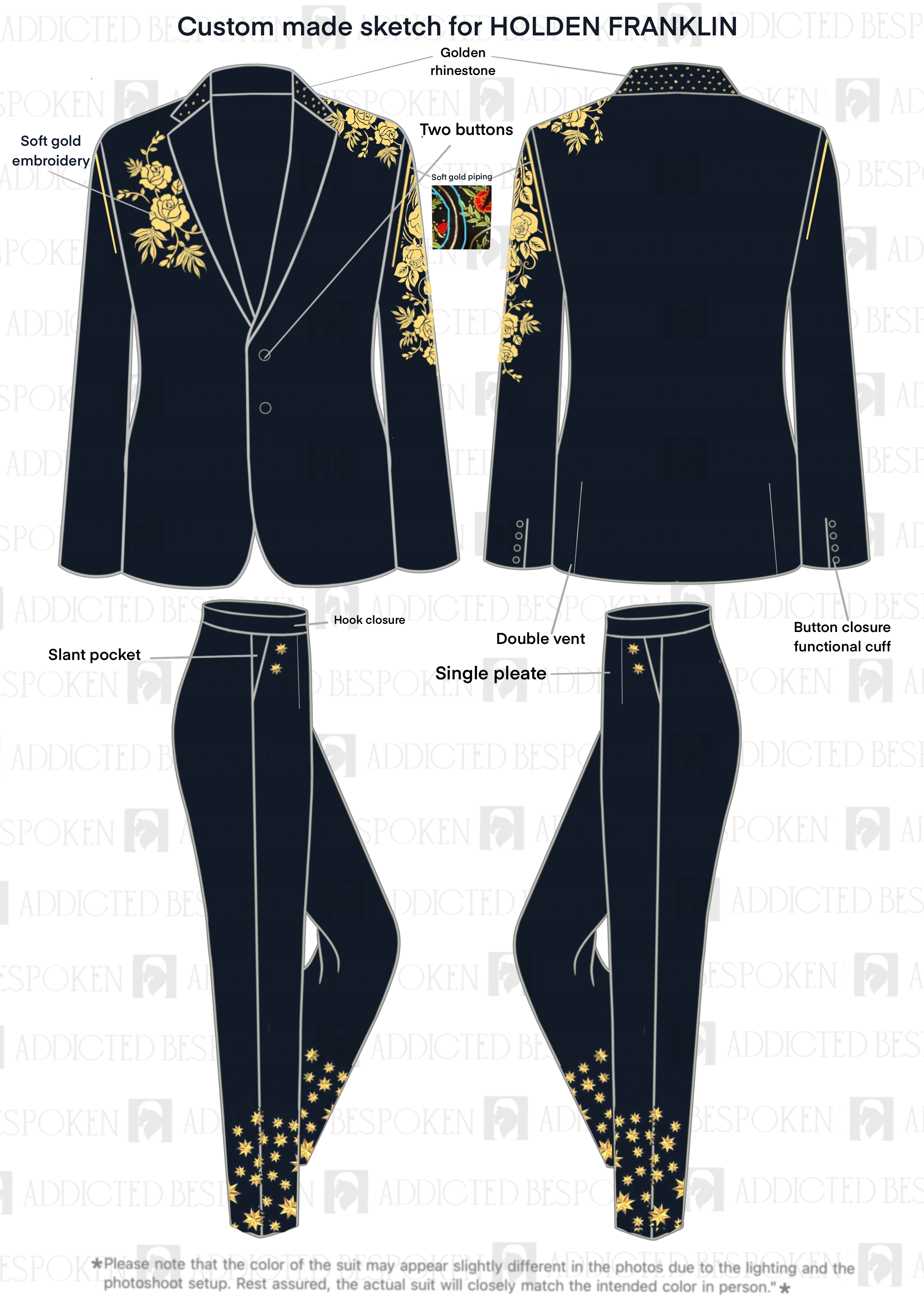 Custom Made 2pc suit for Holden (30% last instalment)