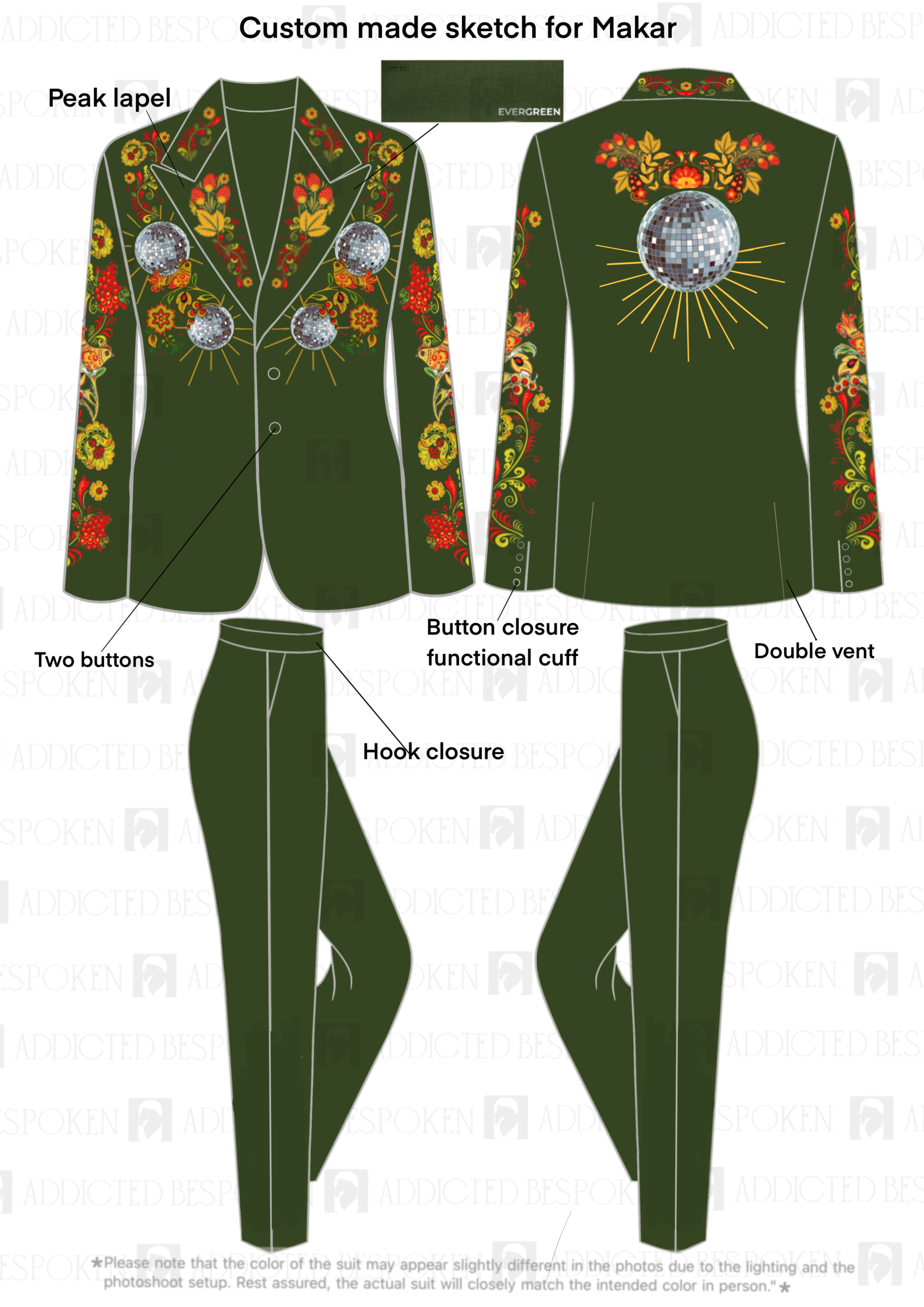 Custom made two 2pc suits for Makar and Andy