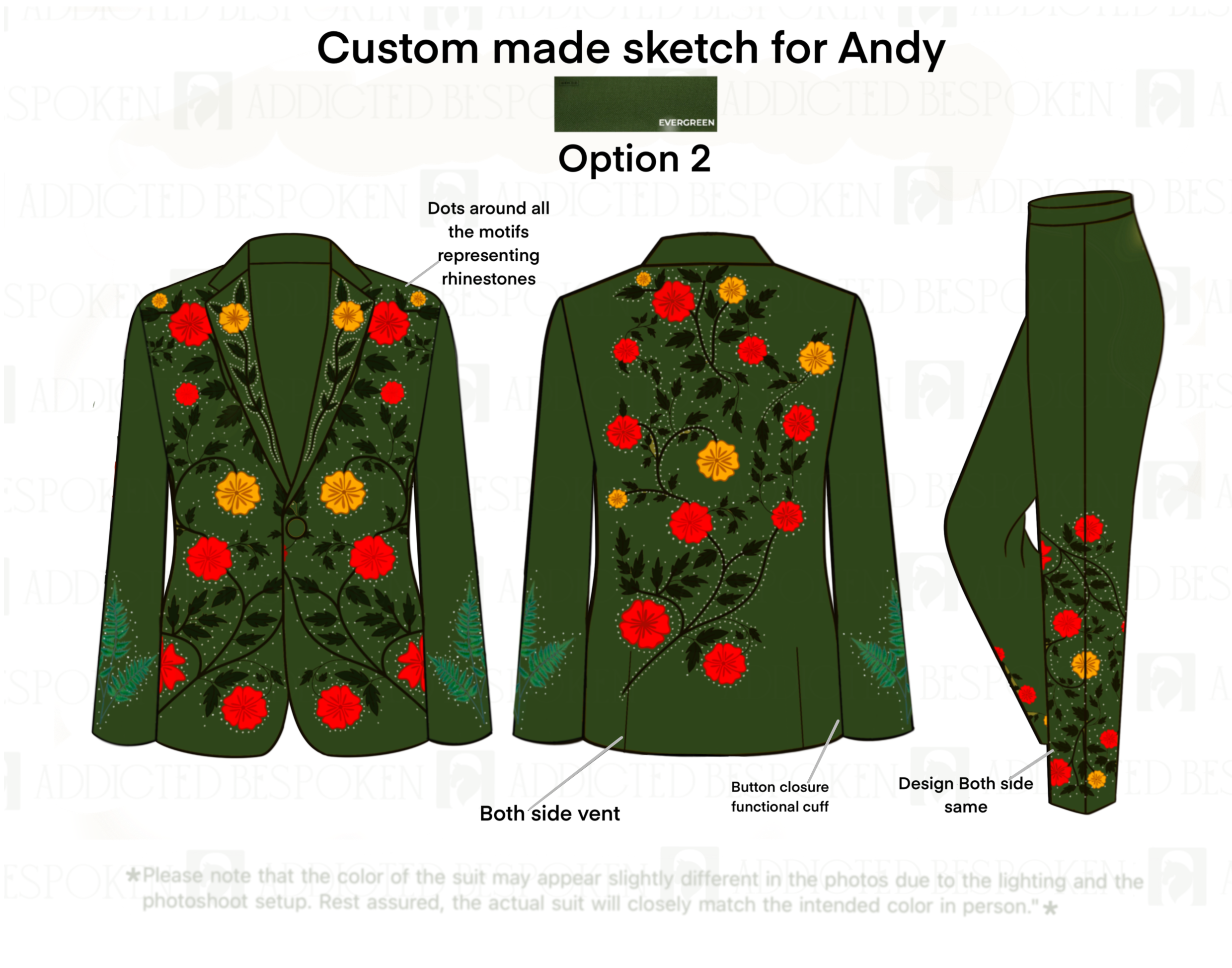 Custom made two 2pc suits for Makar and Andy