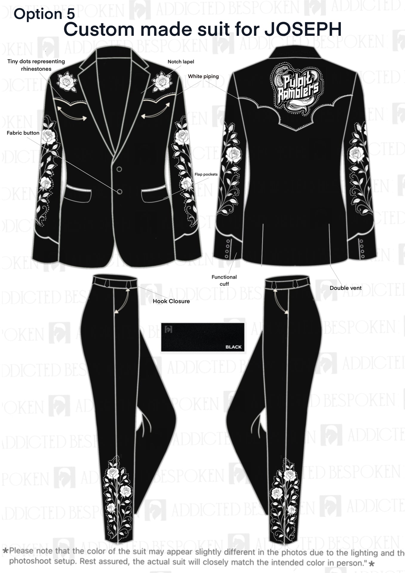 Custom Made 2Pc Embroidered Suit for Joseph Addicted Bespoken