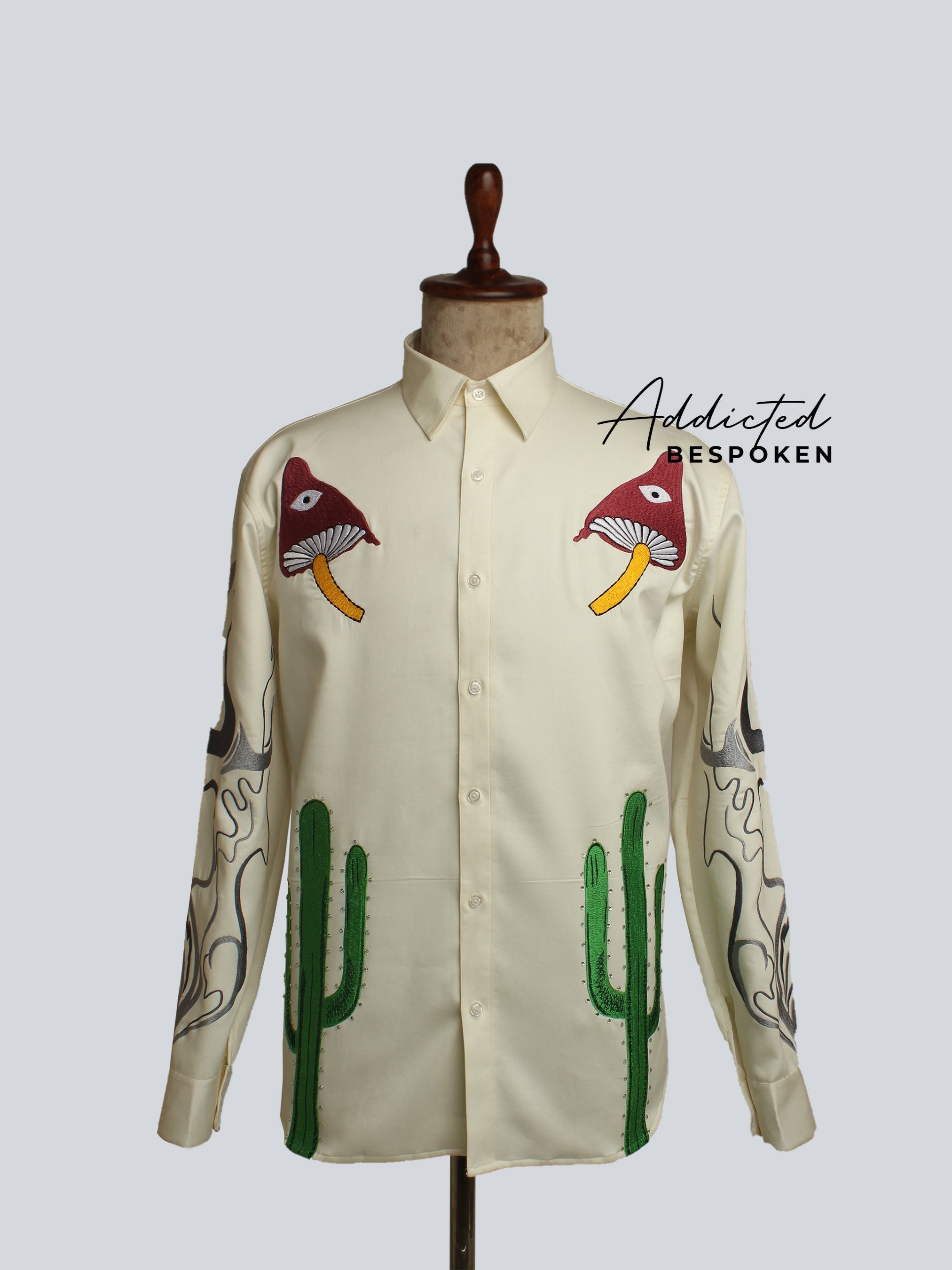 Alien Cactus Embroidered Shirt Addicted Bespoken