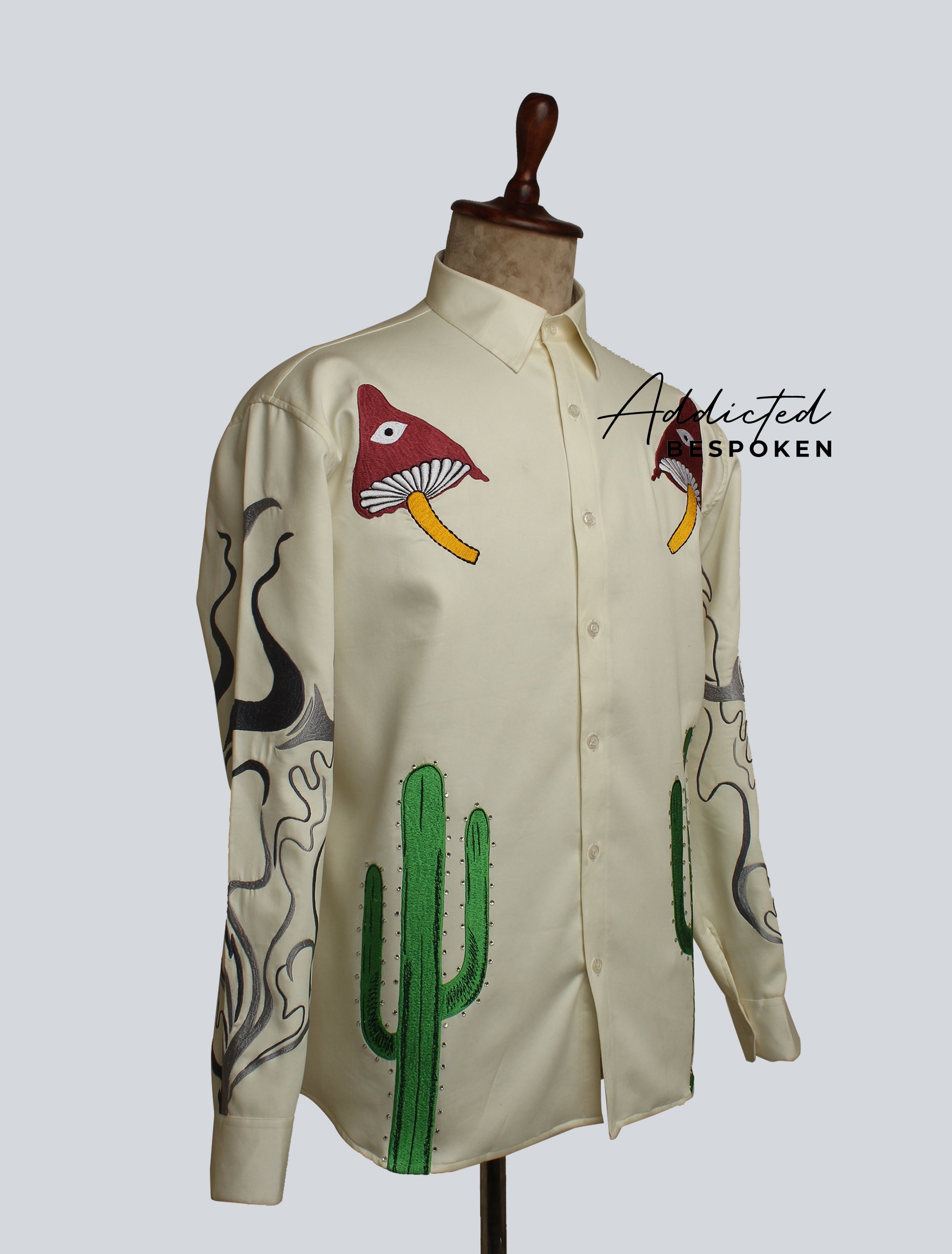 Alien Cactus Embroidered Shirt Addicted Bespoken