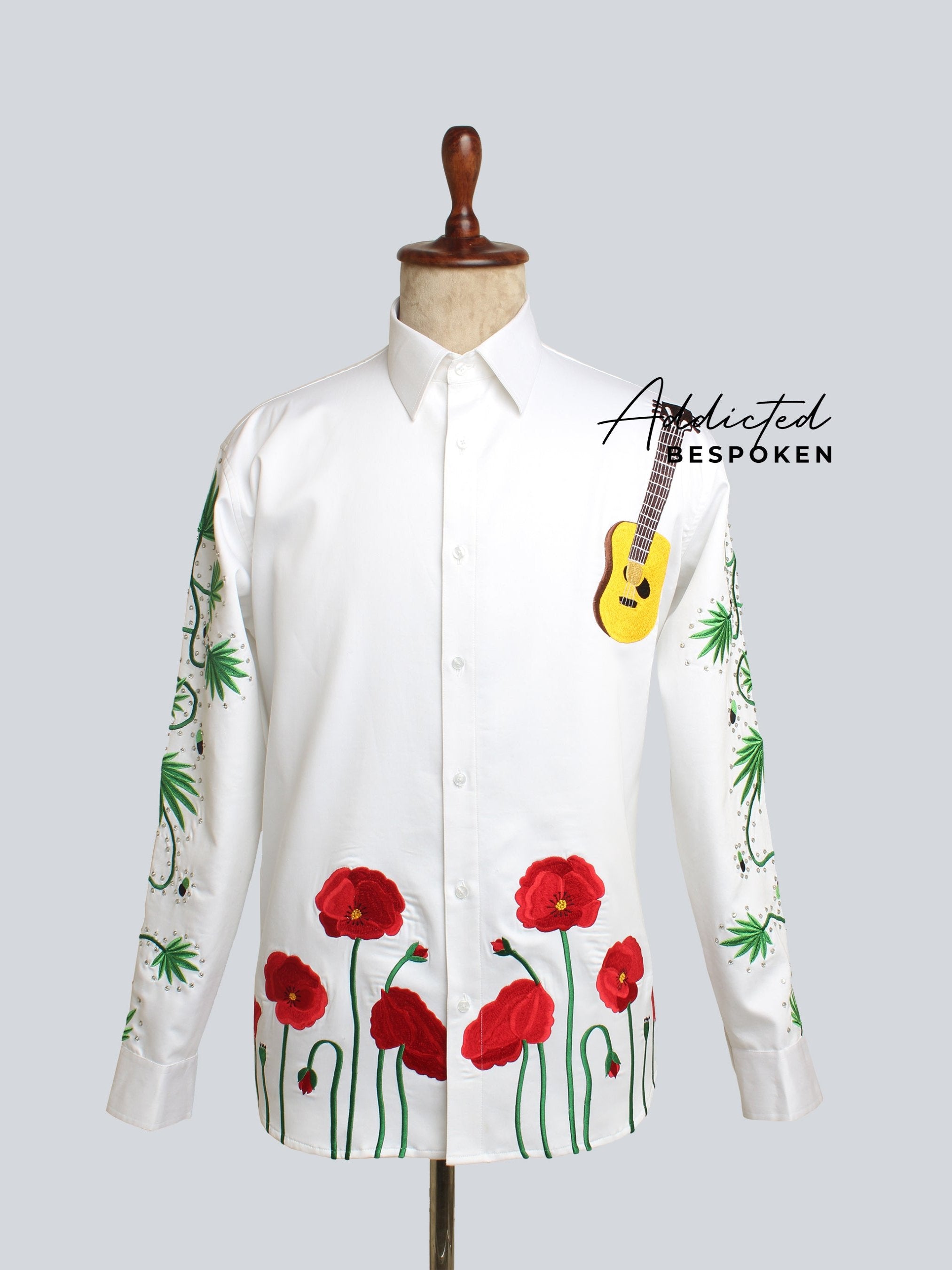 Western Guitar Flowers Shirt Addicted Bespoken