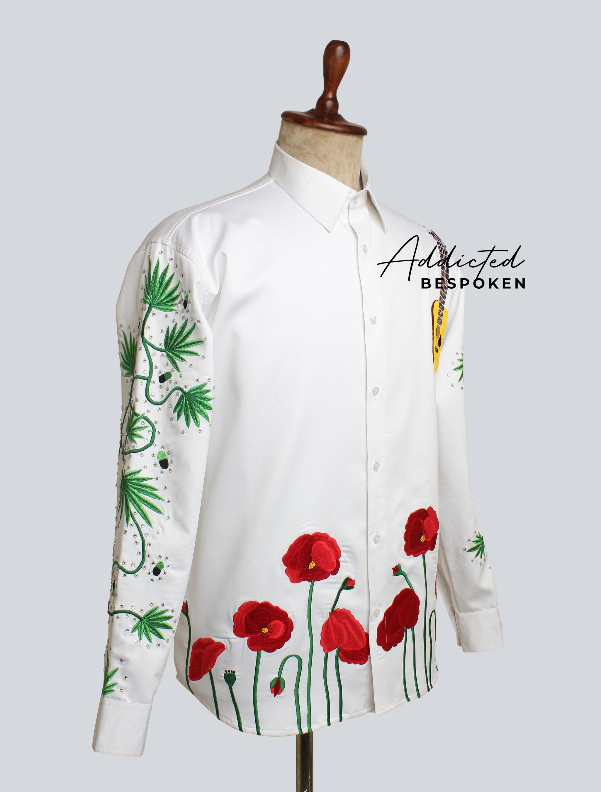 Western Guitar Flowers Shirt Addicted Bespoken