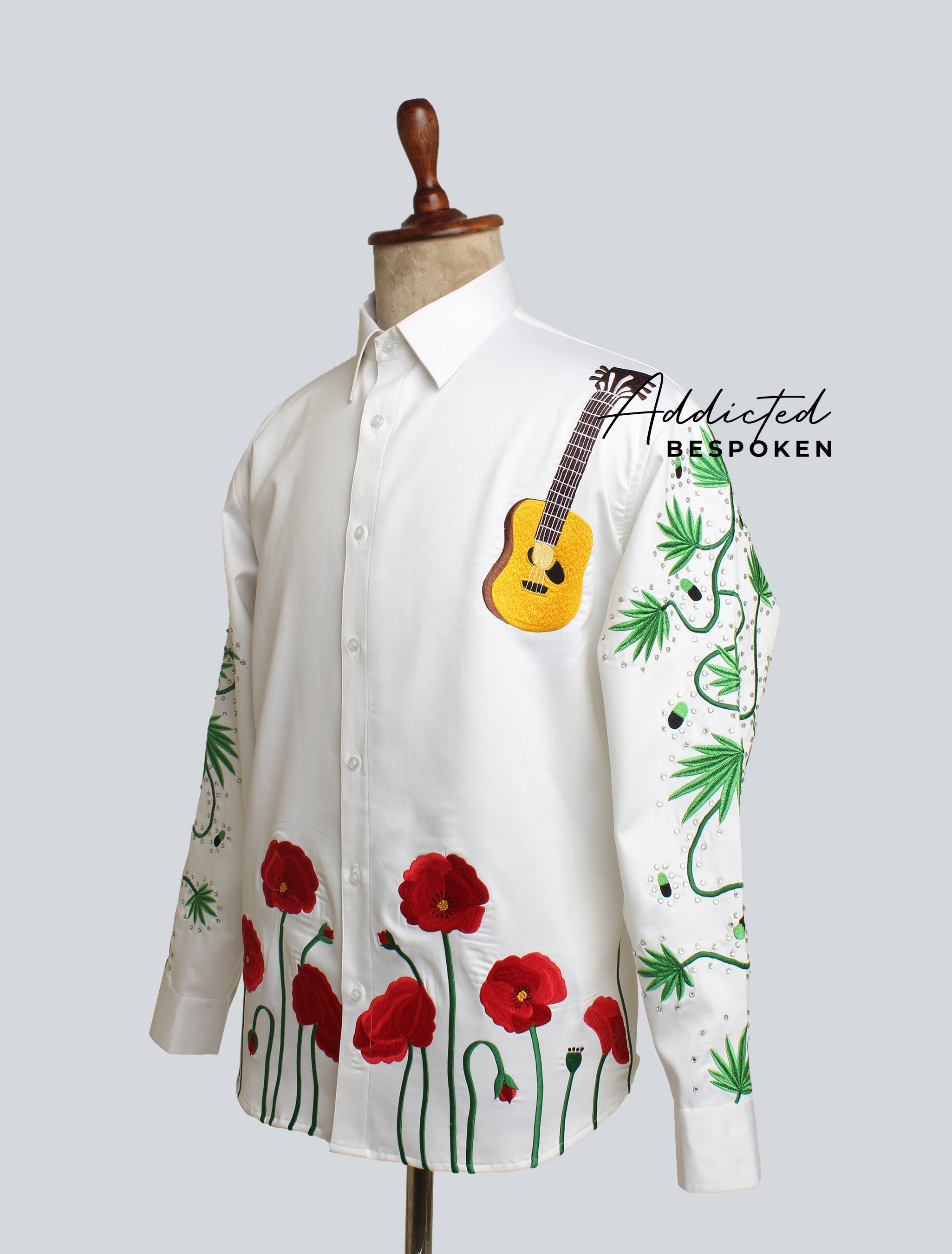 Western Guitar Flowers Shirt Addicted Bespoken