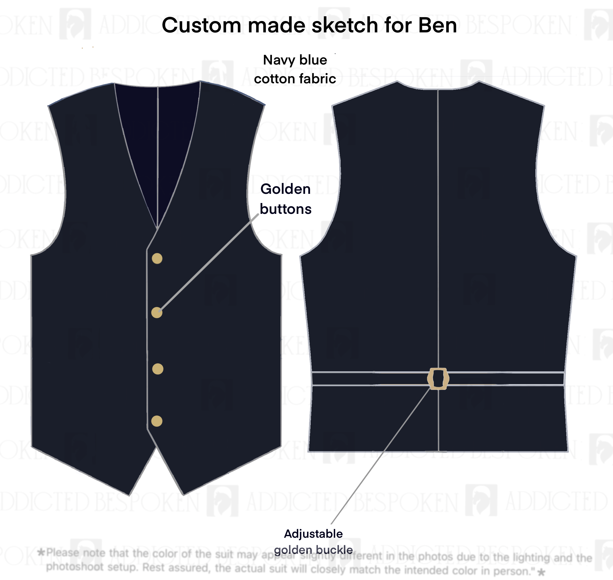 Custom Made Vest + Pants + Suspender