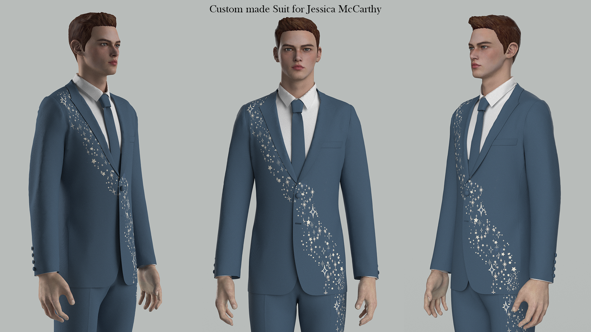 Custom made 2 Piece Embroidered Suit for Jessica Addicted Bespoken
