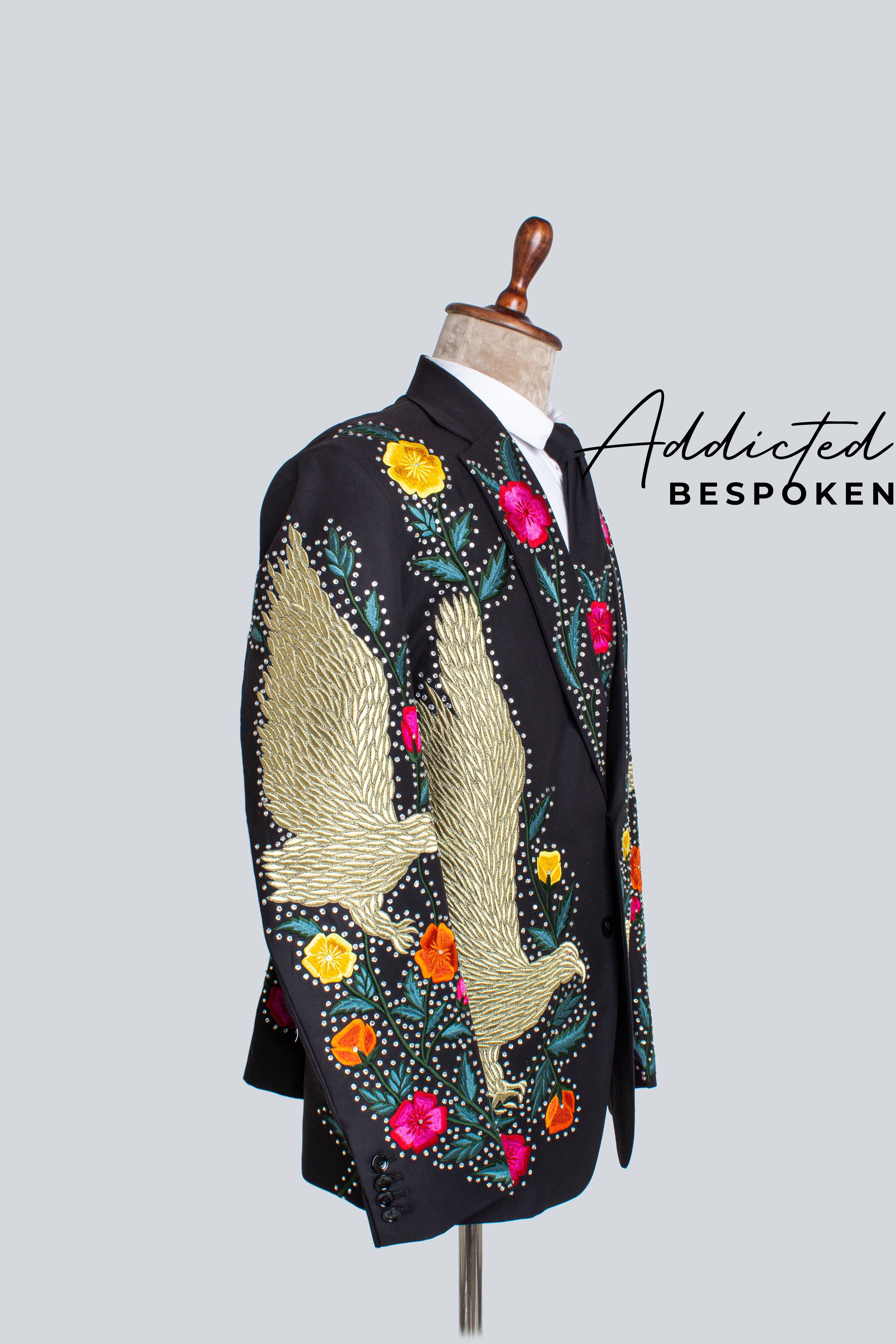 Eagle Embroidered Western Suit