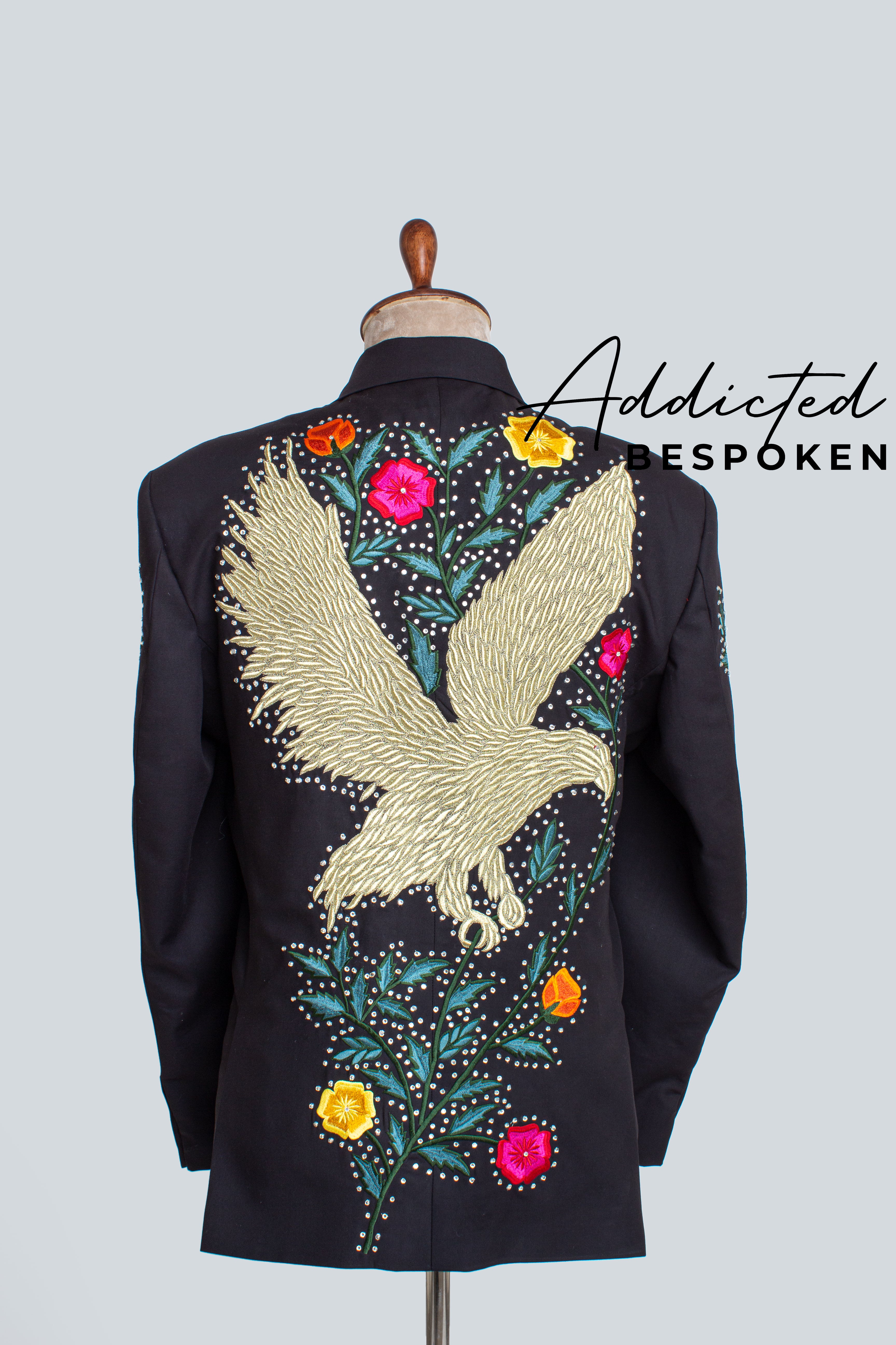 Eagle Embroidered Western Suit