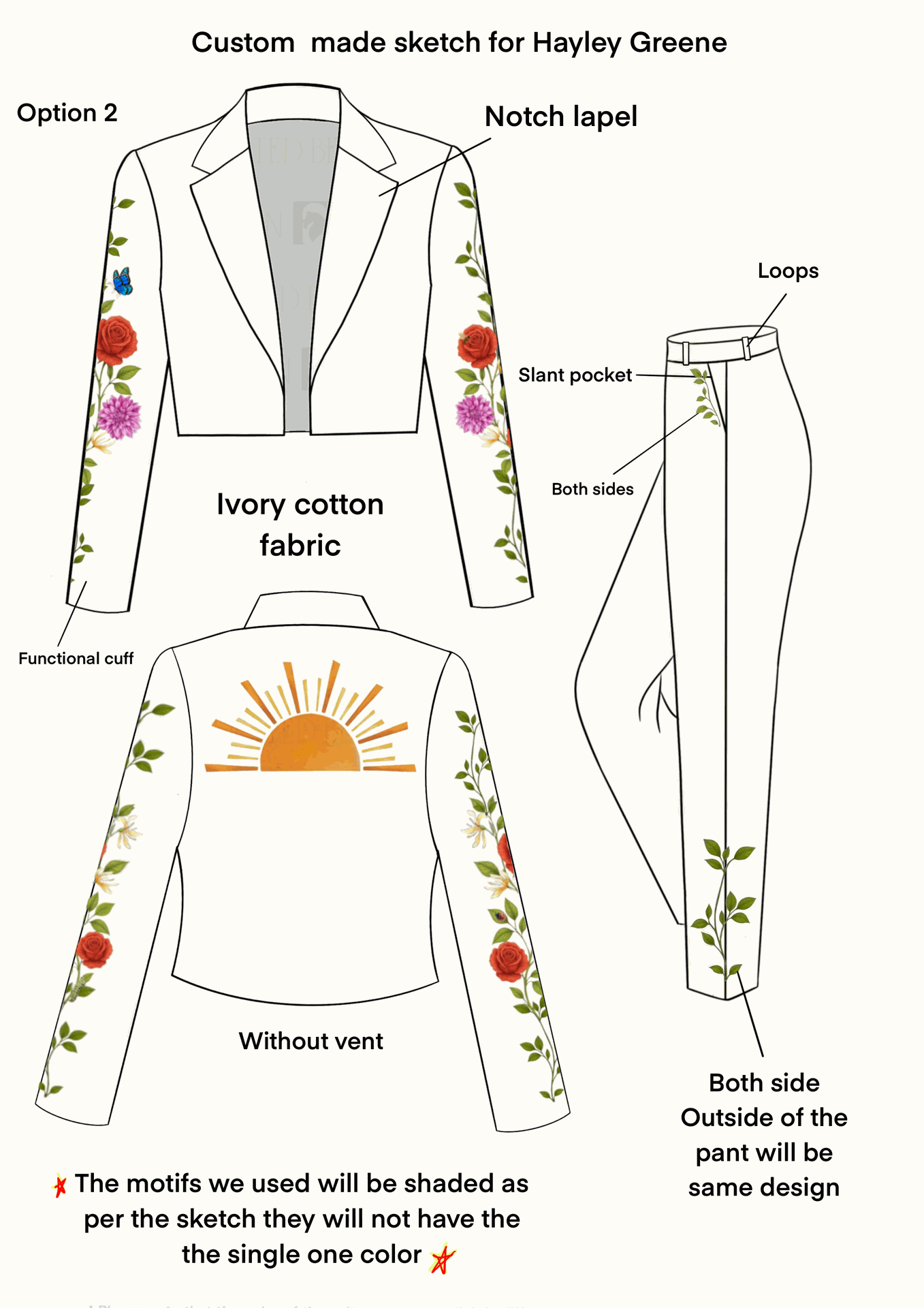 Custom Made Embroidered Suit for Hayley