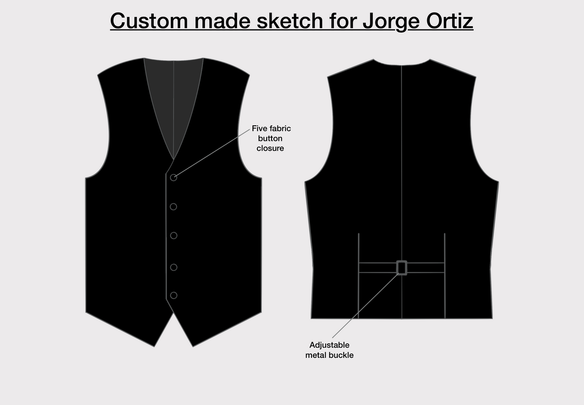 Custom Made Vest + Wool Fabric Upgrade For Jorge Ortiz Addicted Bespoken