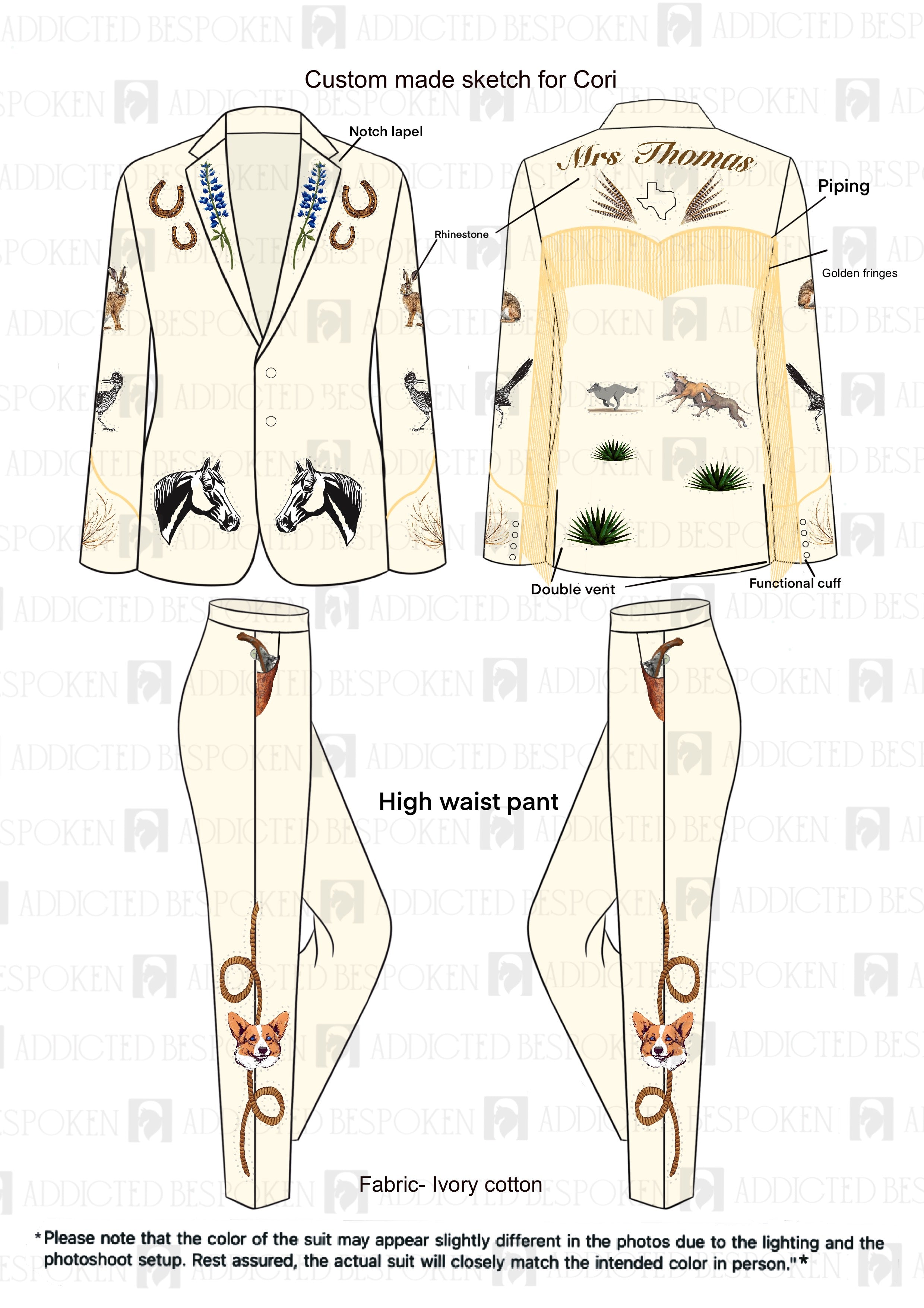 Custom Made 2pc suit for Cori