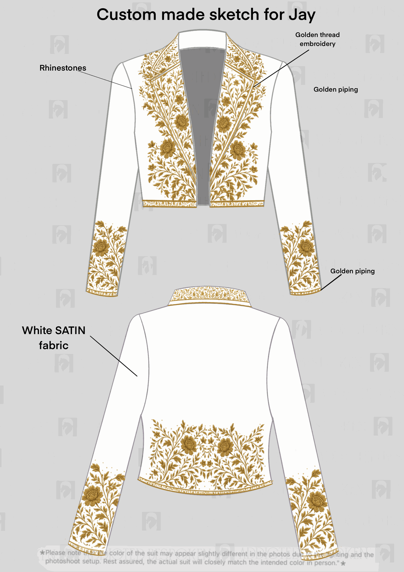 Custom Made Embroidered Jacket for Jay Addicted Bespoken