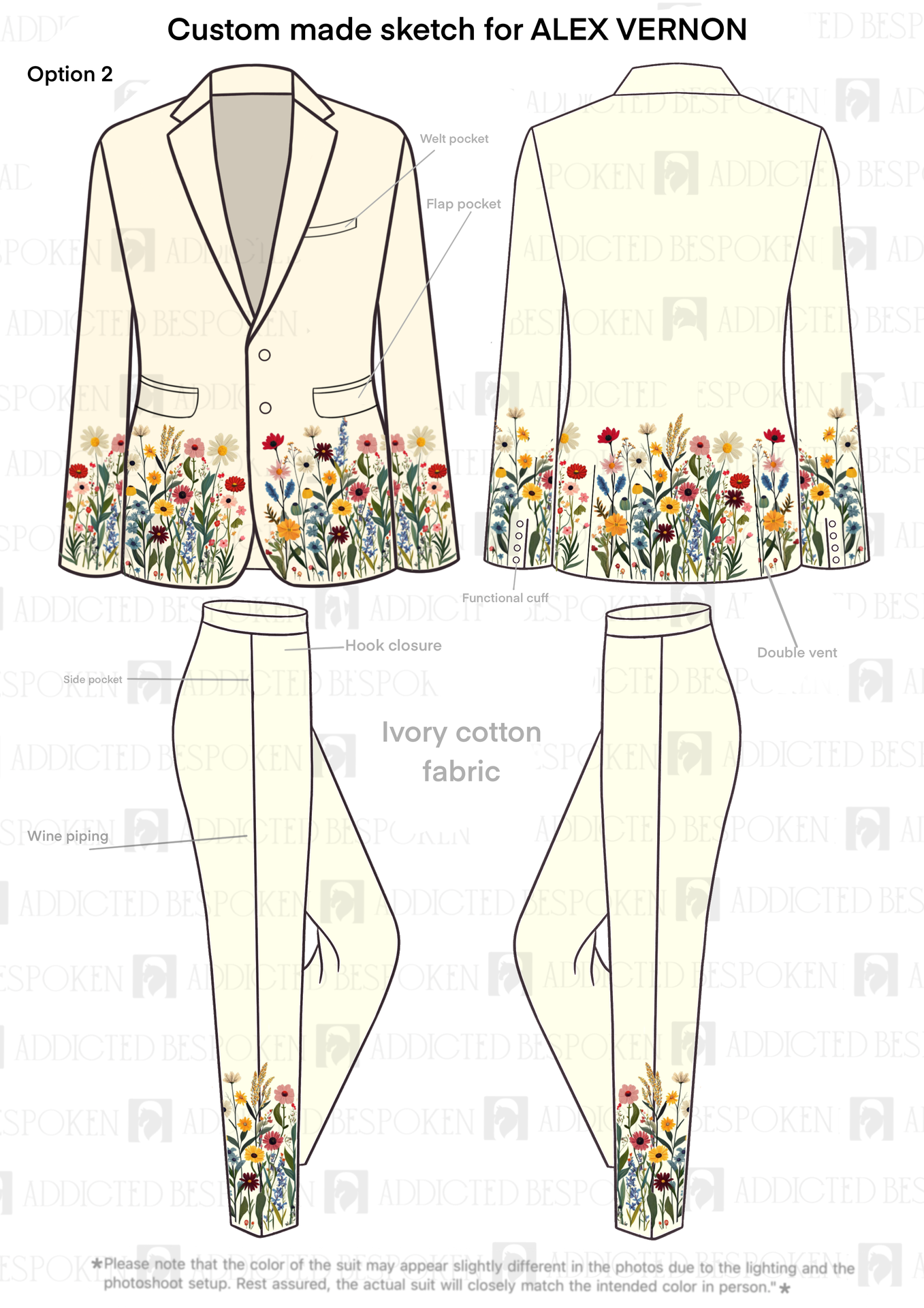 Custom Made 2 Piece Embroidered Suits for Alex Vernon (2) Addicted Bespoken