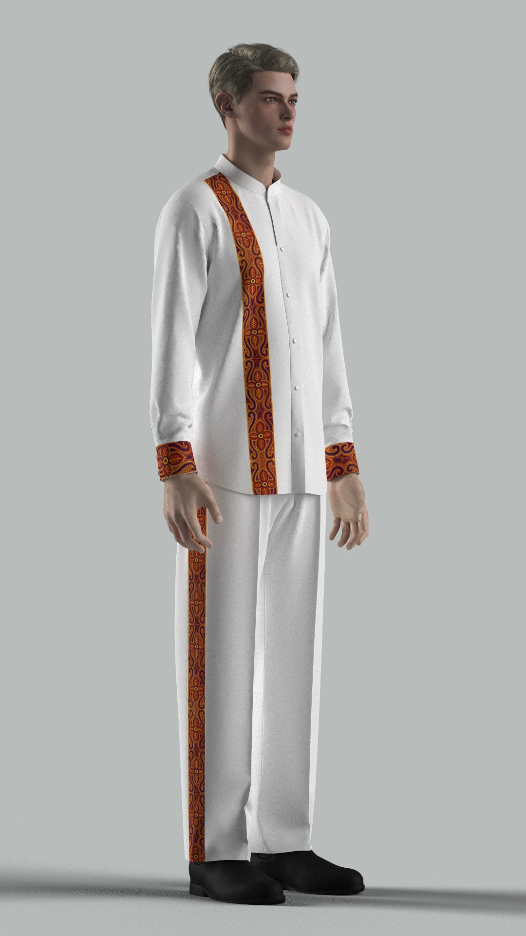Custom Embroidered White with Pants for Ian Urriola