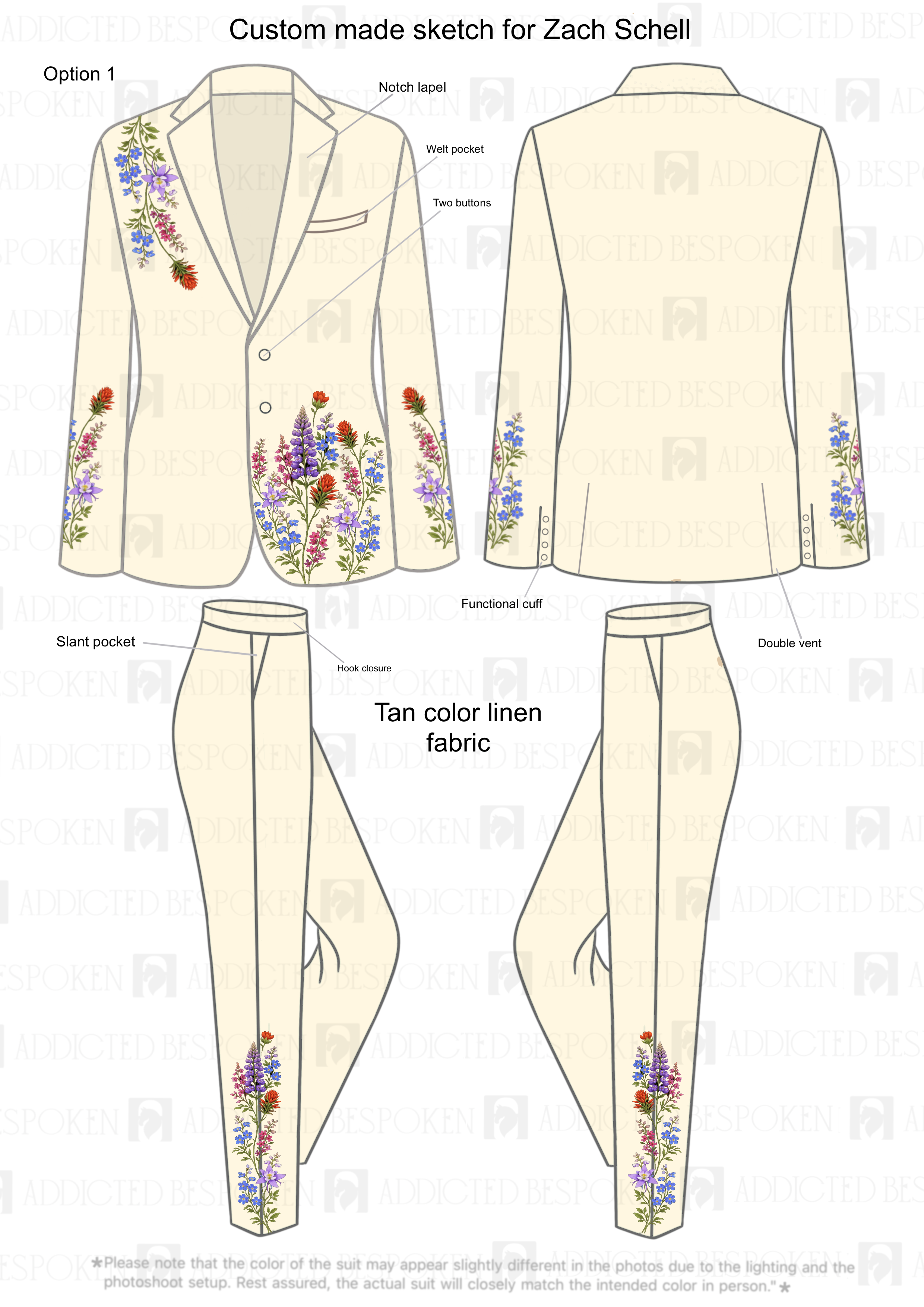 Custom Made 3 Piece Embroidered Suit for Zach Addicted Bespoken