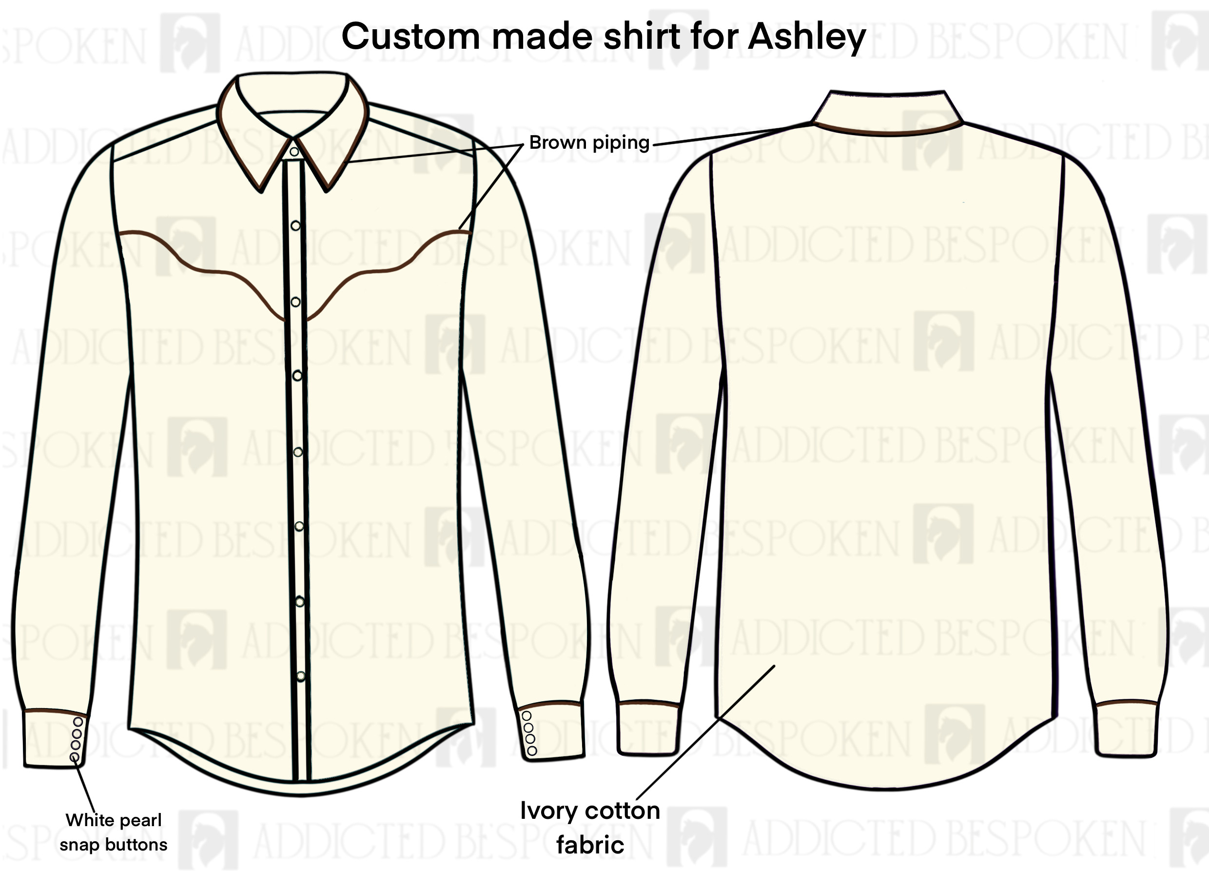 Custom Made 2 Piece Embroidered Suit with Shirt for Ashley Addicted Bespoken
