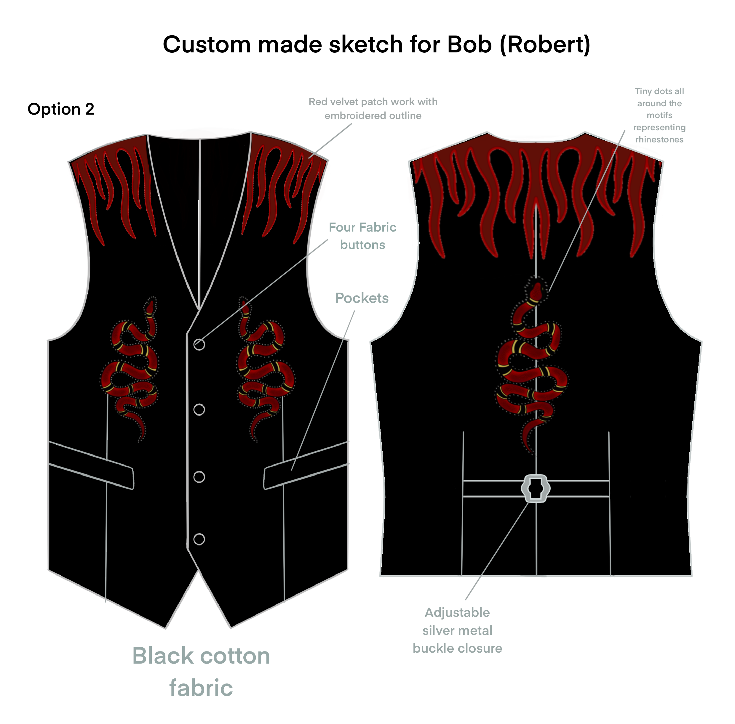 Custom Made Embroidered Vest for Robert Levy Addicted Bespoken