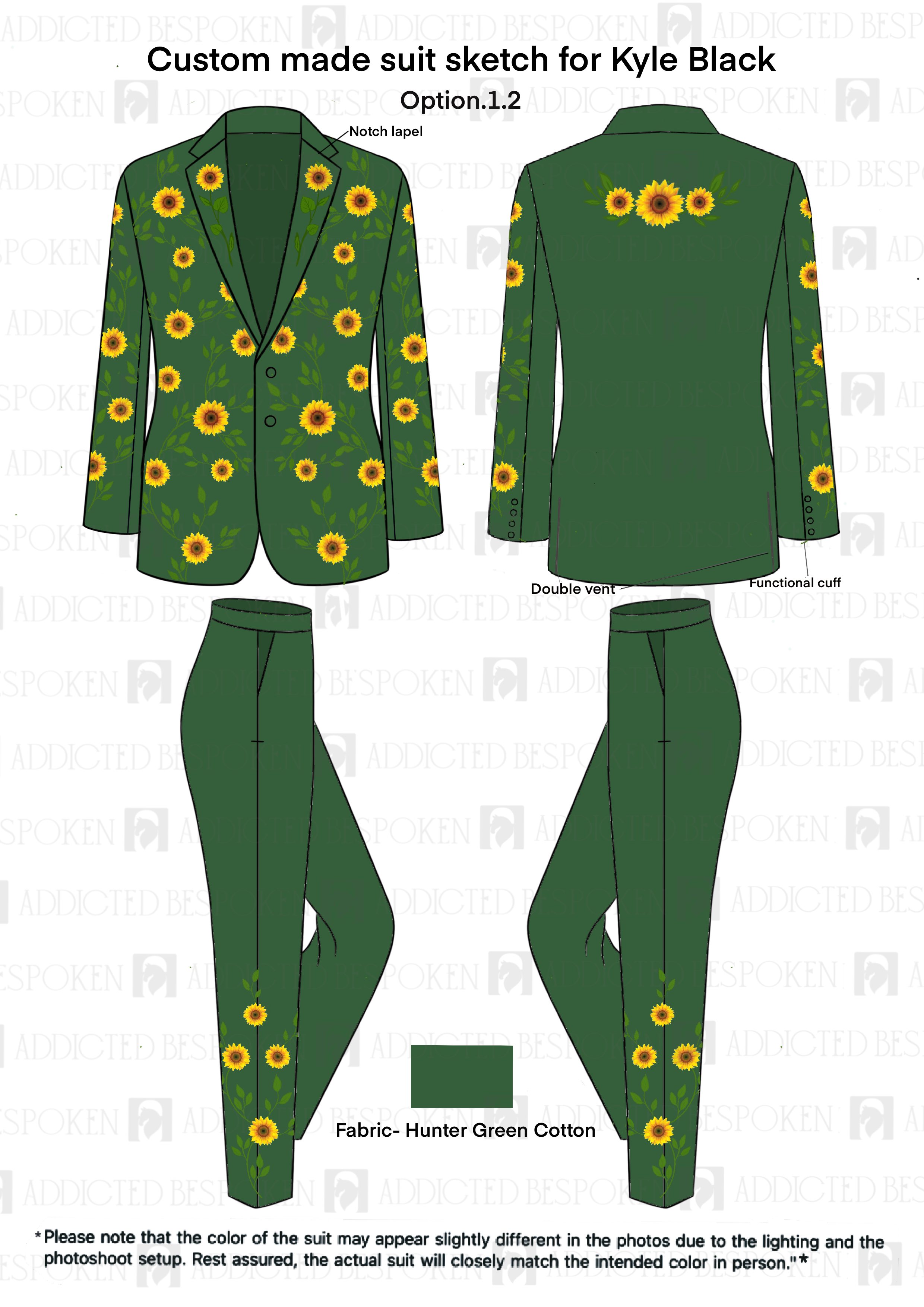 Men Embroidered 2Pc Suit for Kyle Black