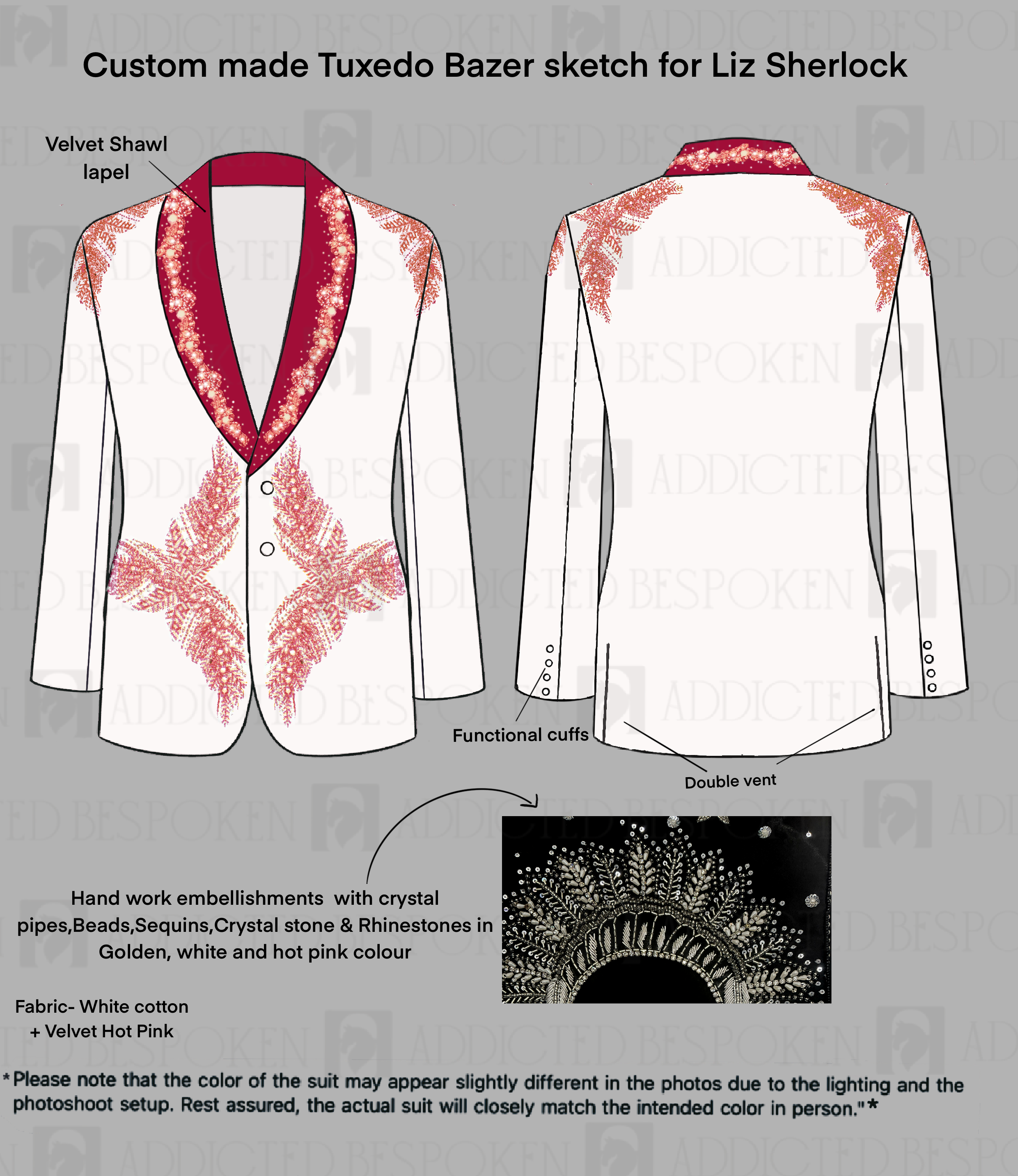 Custom Embroidery Blazer for Liz Sherlock