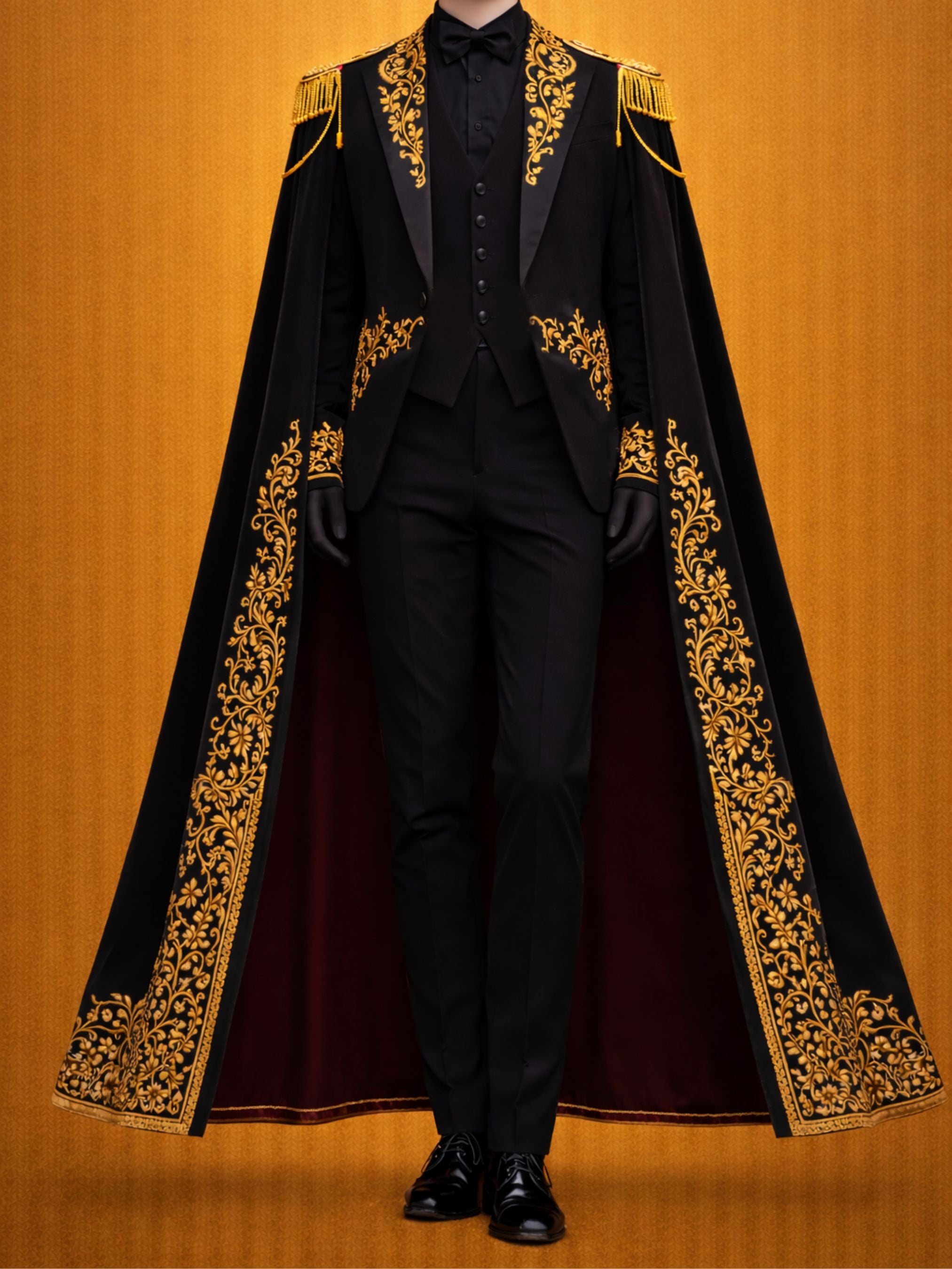 Black Gothic Suit with Cape Addicted Bespoken