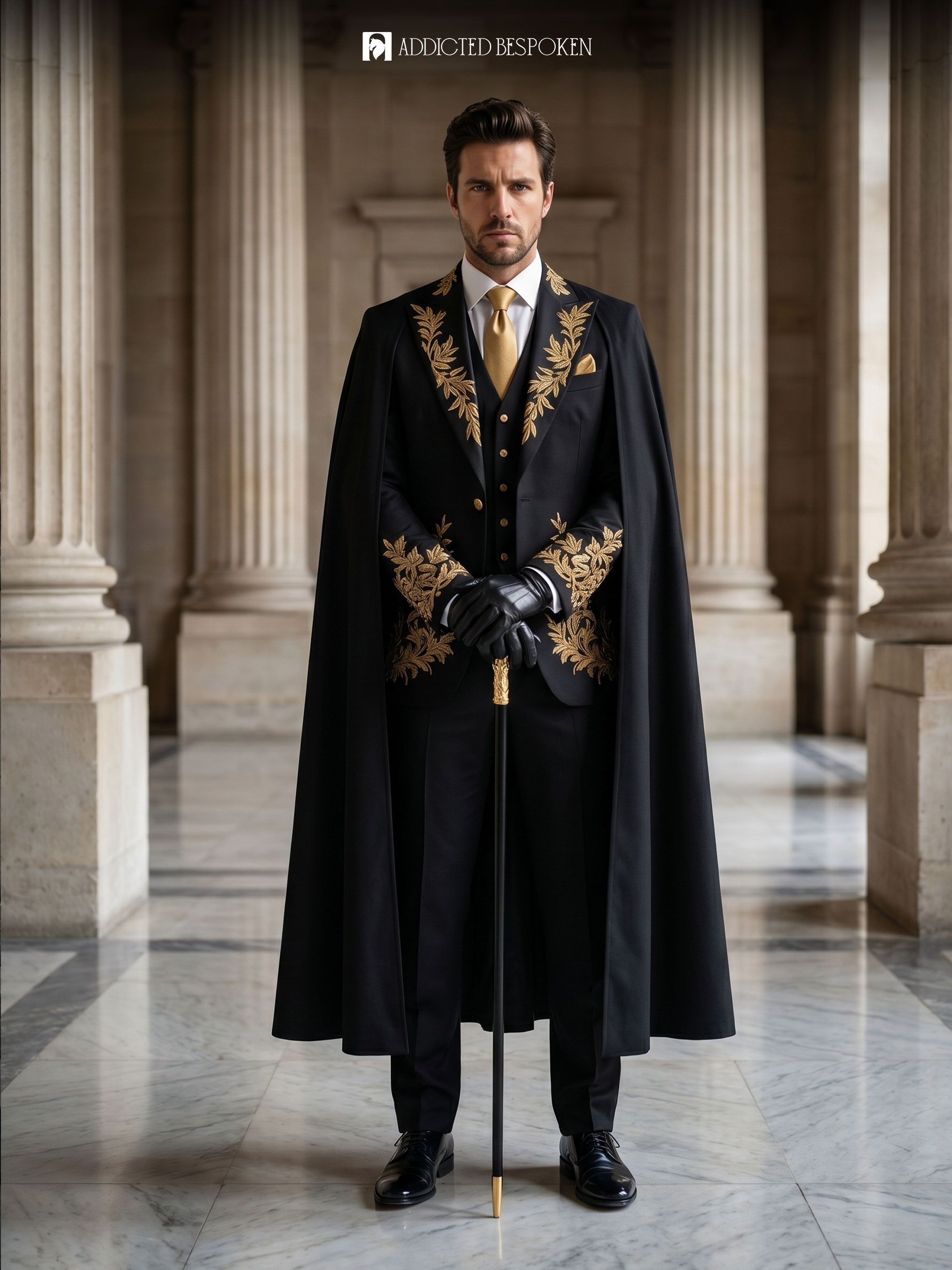 Designer Cape Suit Ensemble Addicted Bespoken