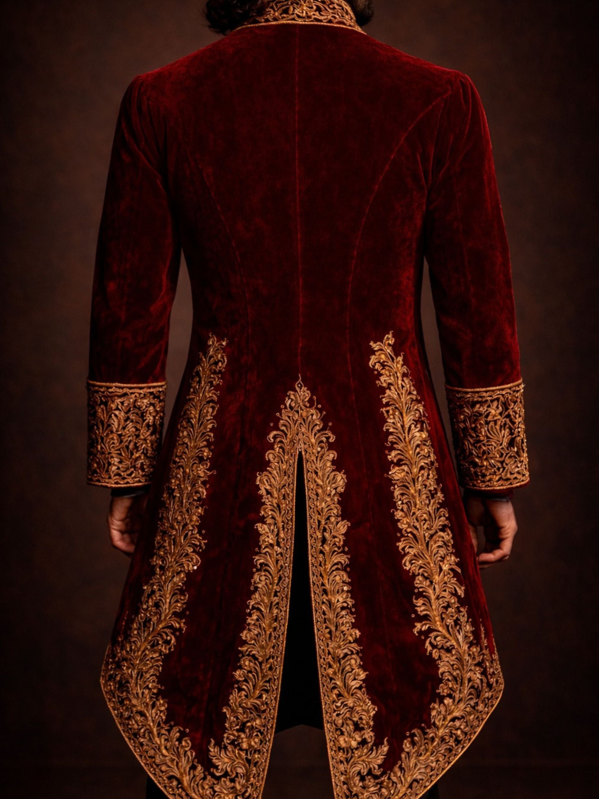 Royal Red Gold Embroidered Court Coat Addicted Bespoken