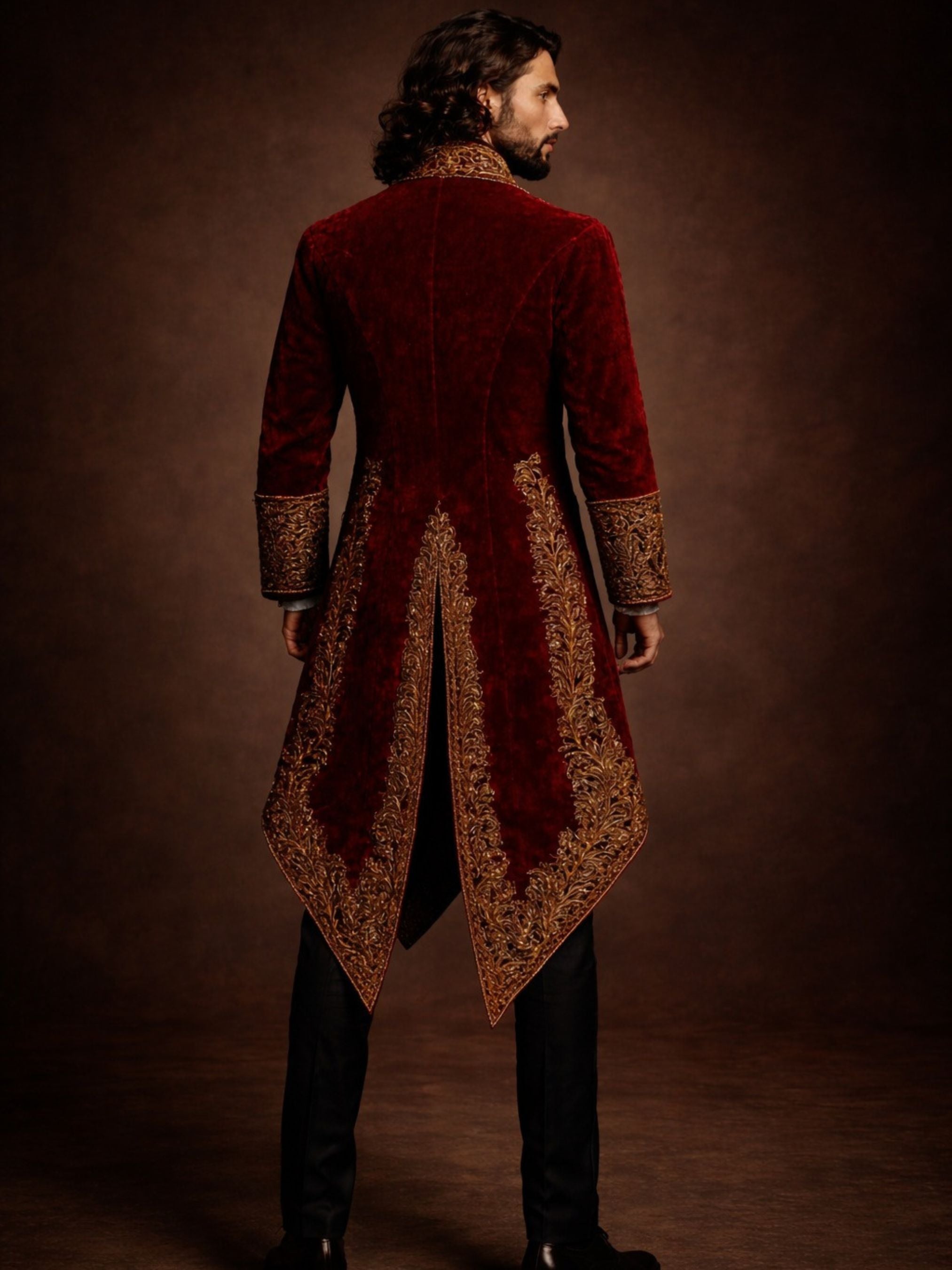 Royal Red Gold Embroidered Court Coat Addicted Bespoken