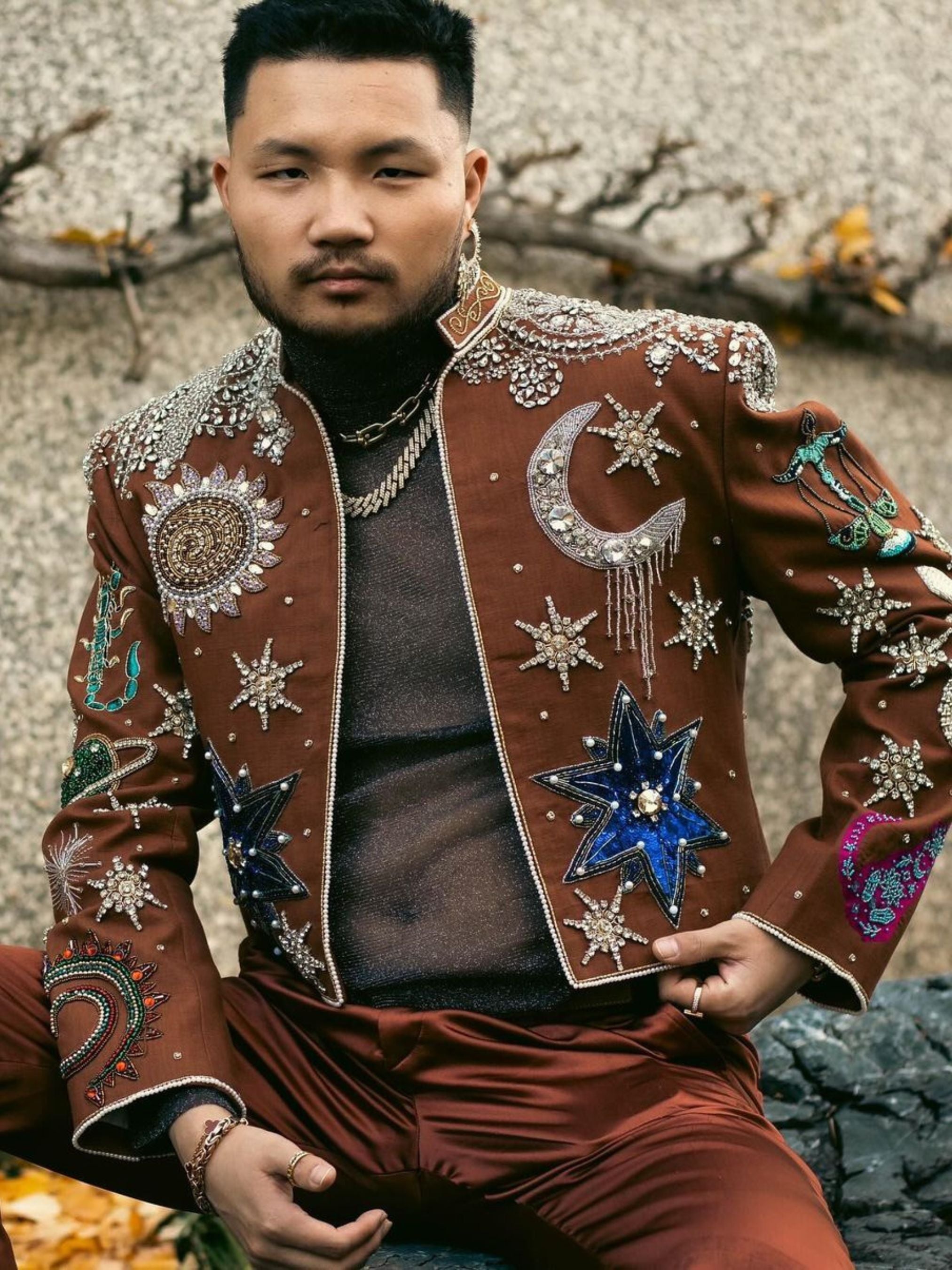 Celestial Themed Embroidered Jacket Addicted Bespoken