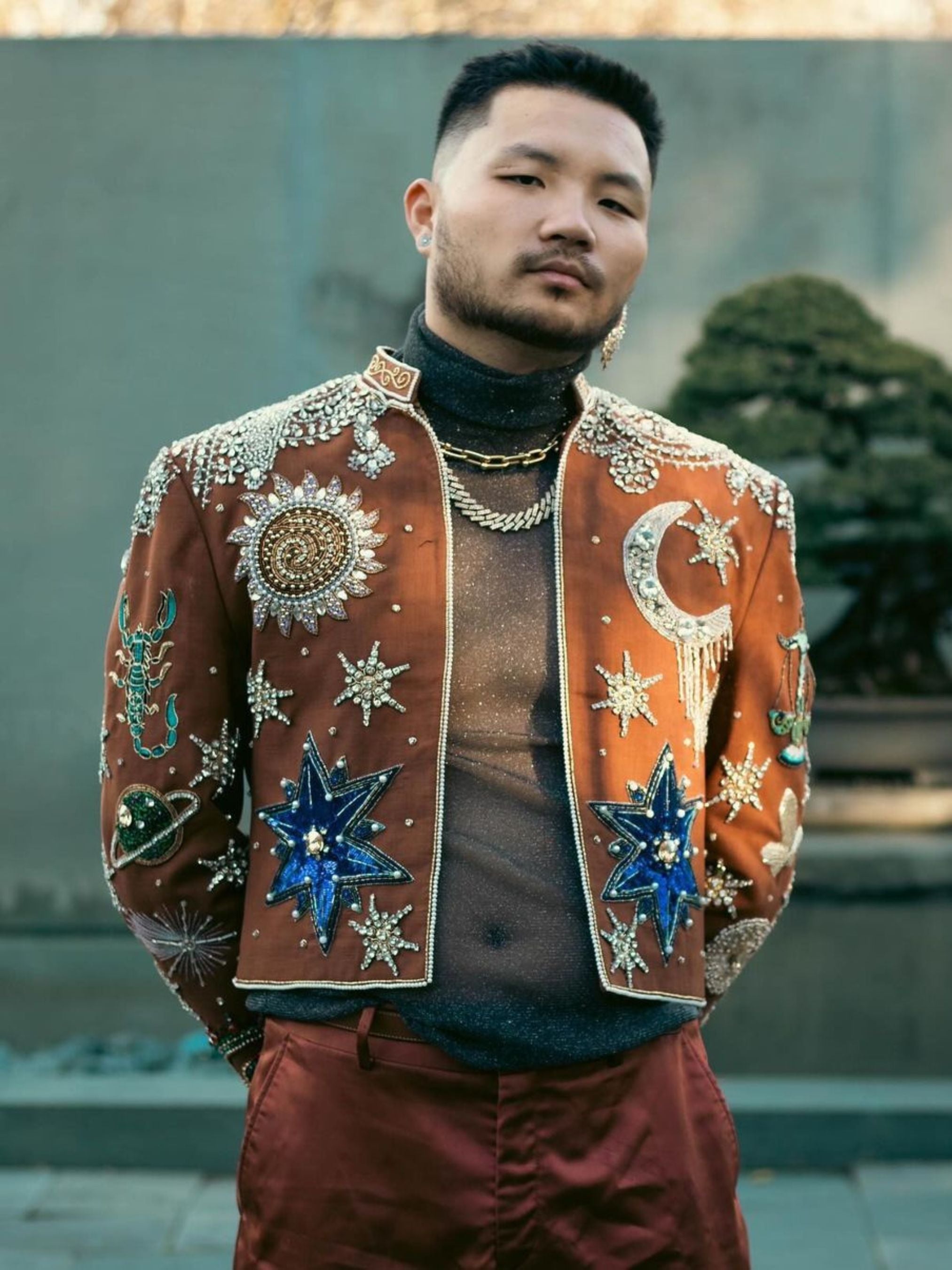 Celestial Themed Embroidered Jacket Addicted Bespoken