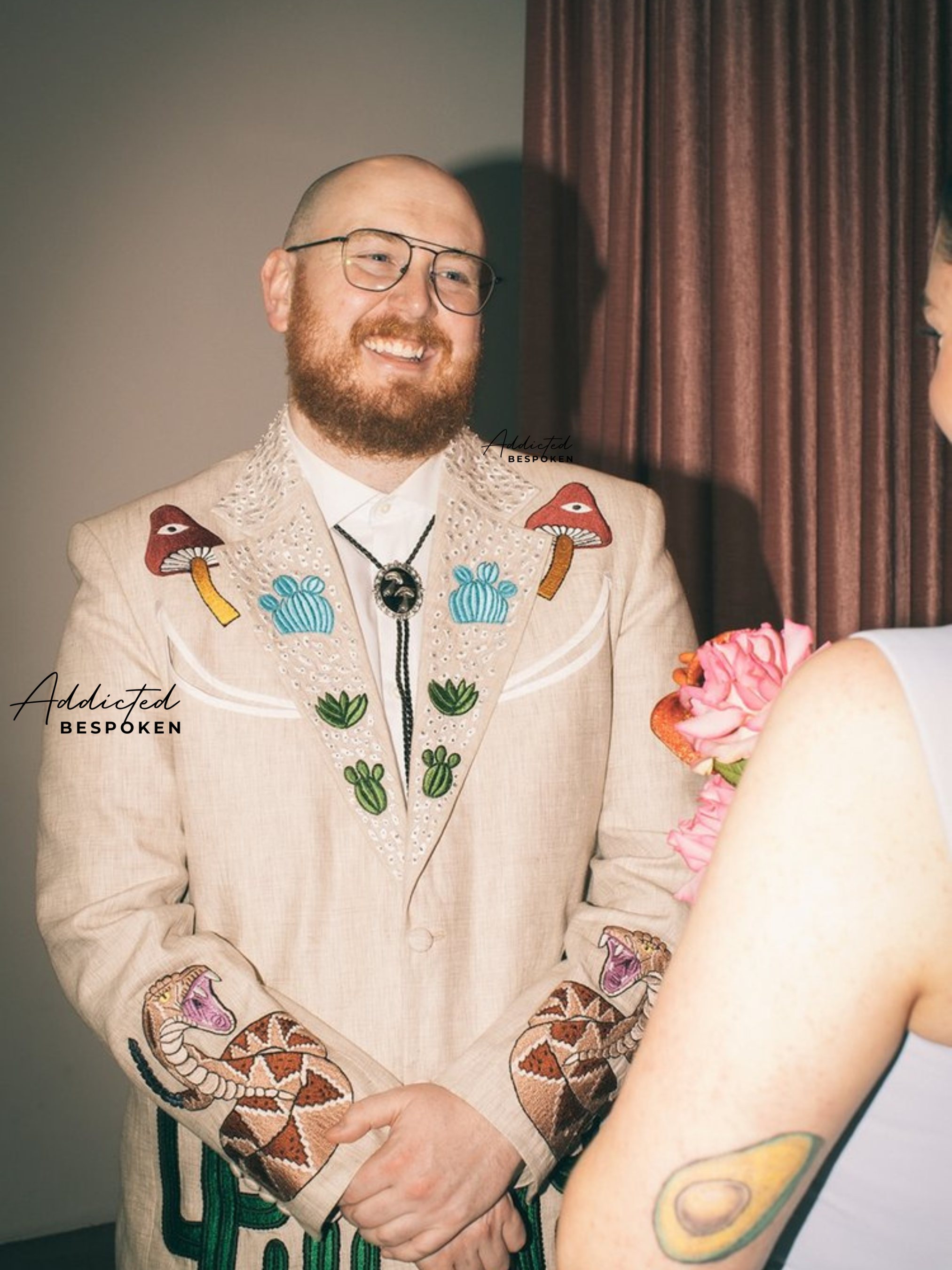 Cactus & Snake Embroidered Western Suit Addicted Bespoken
