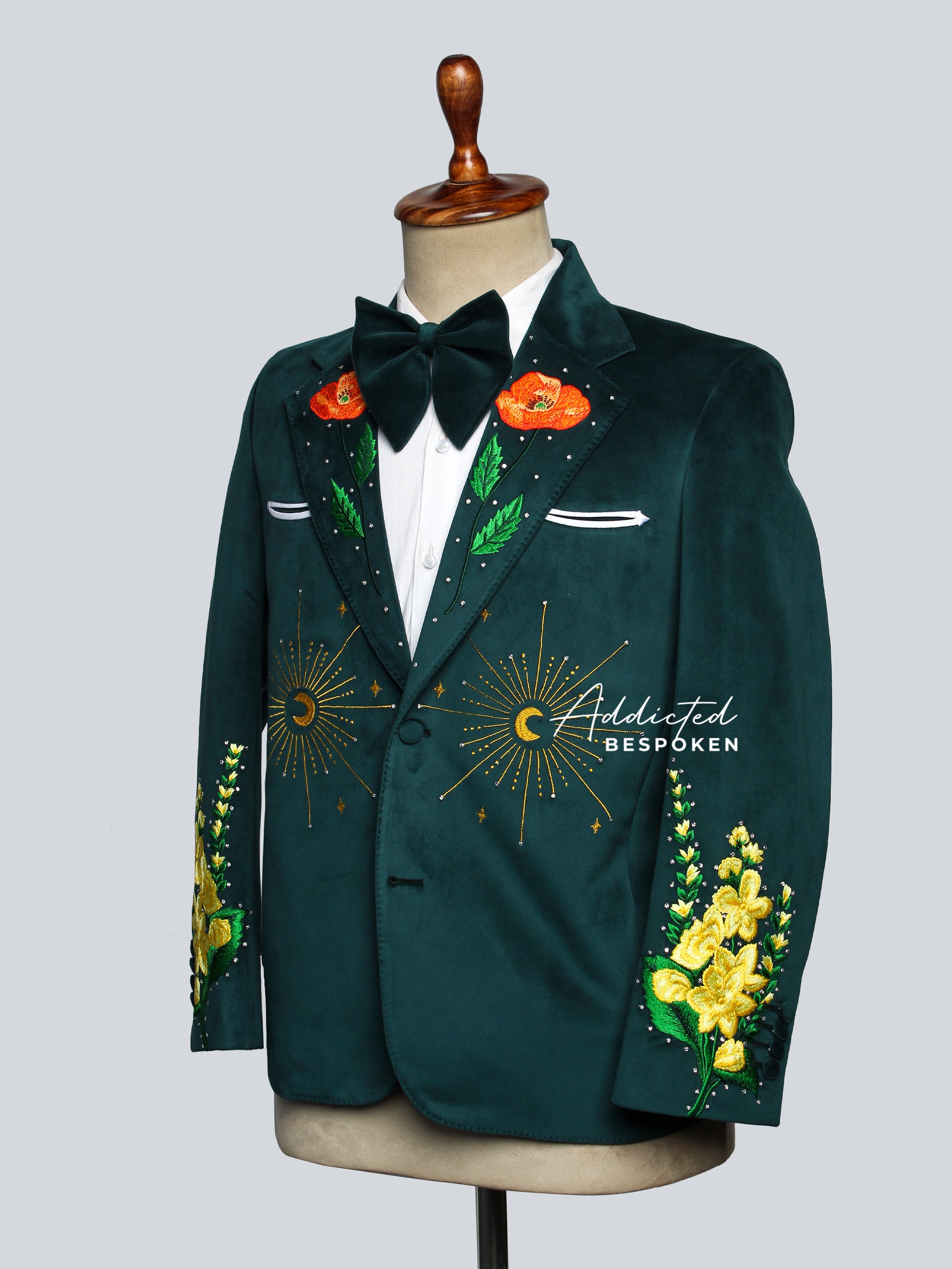 Sun & Moon Floral Embroidered Blazer