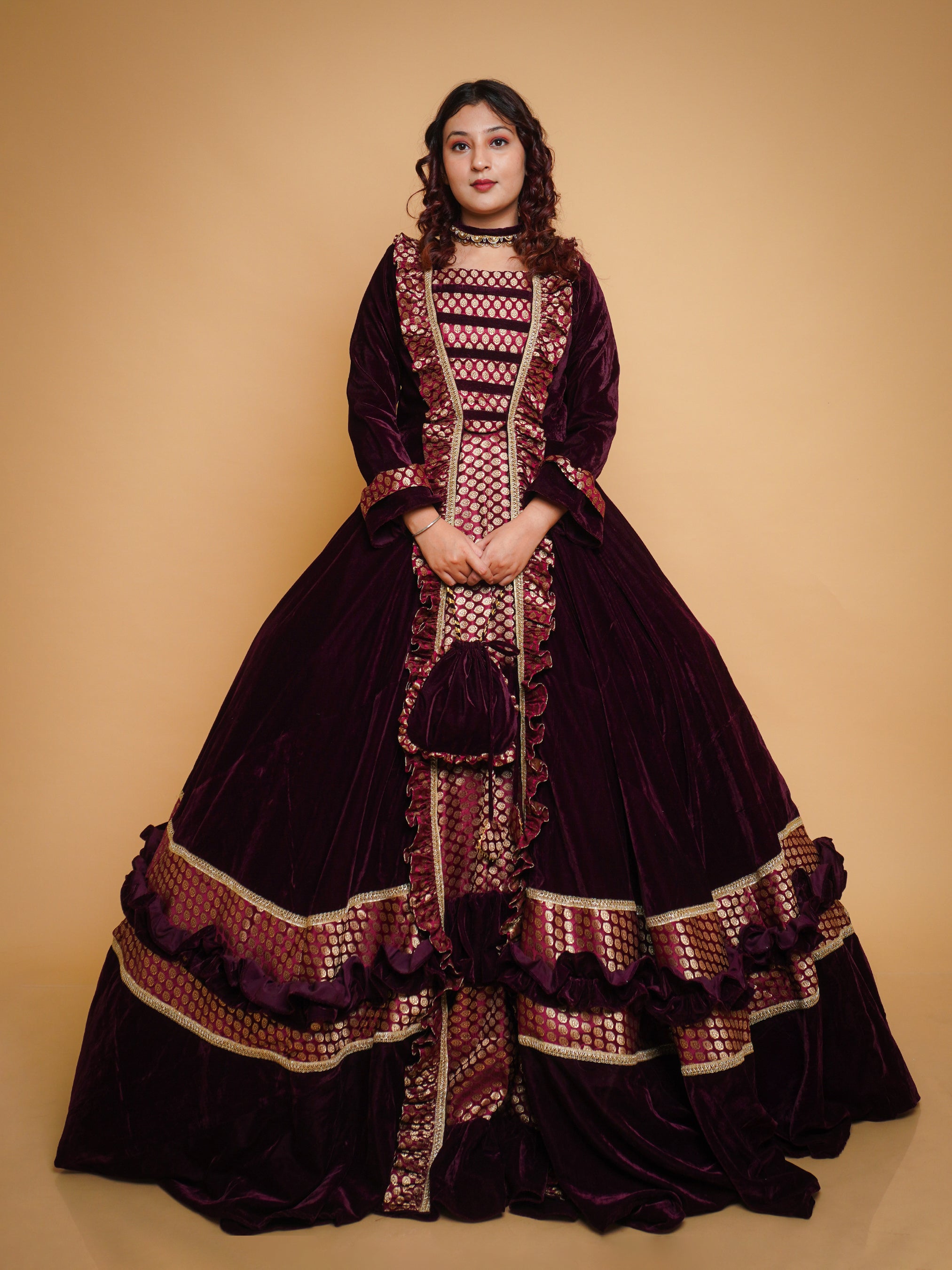 Velvet Brocade Royal Gown (CLS)