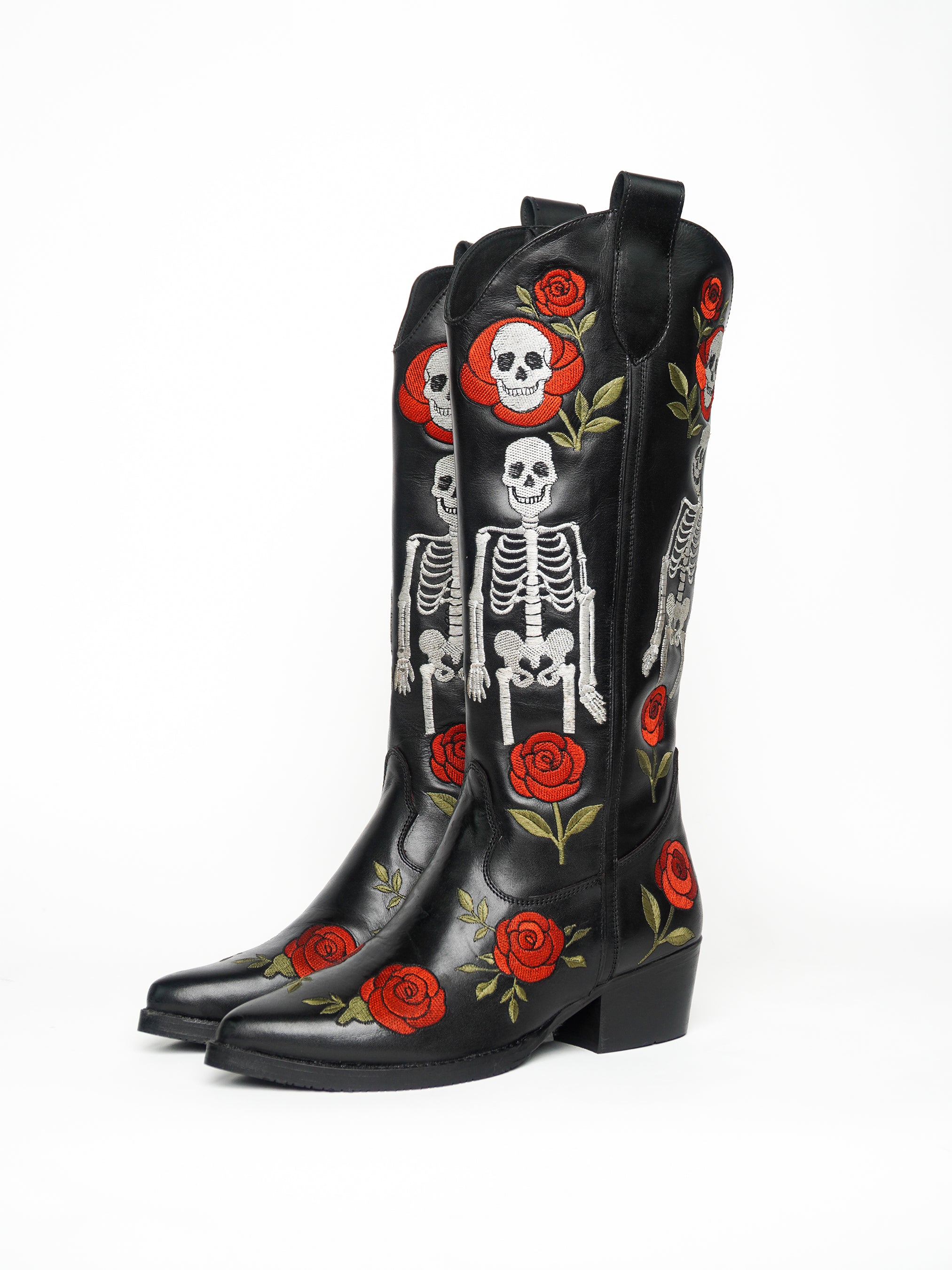 Floral Skull Boots Addicted Bespoken