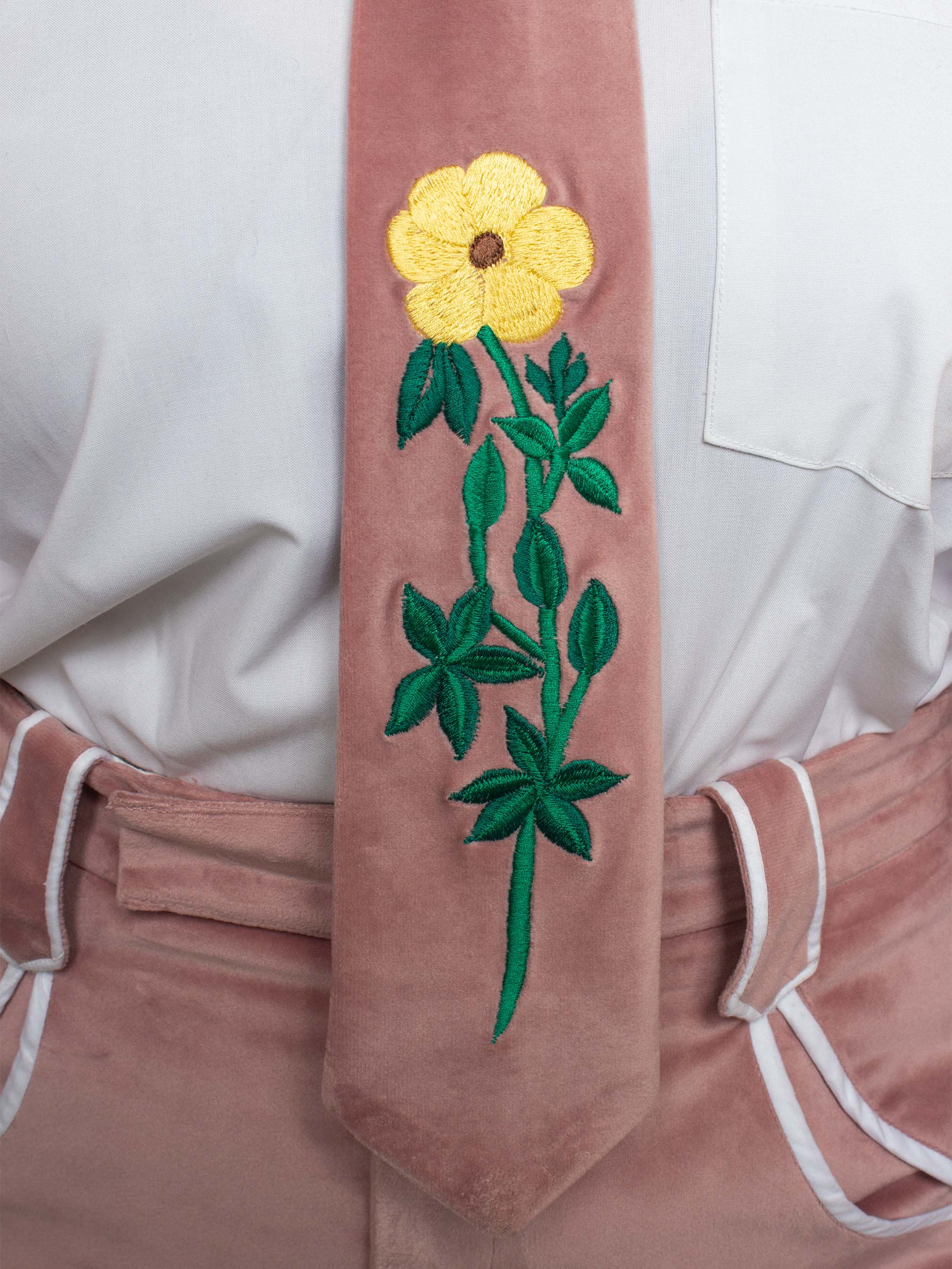 Dusty Rose Floral Embroidered Suit Addicted Bespoken