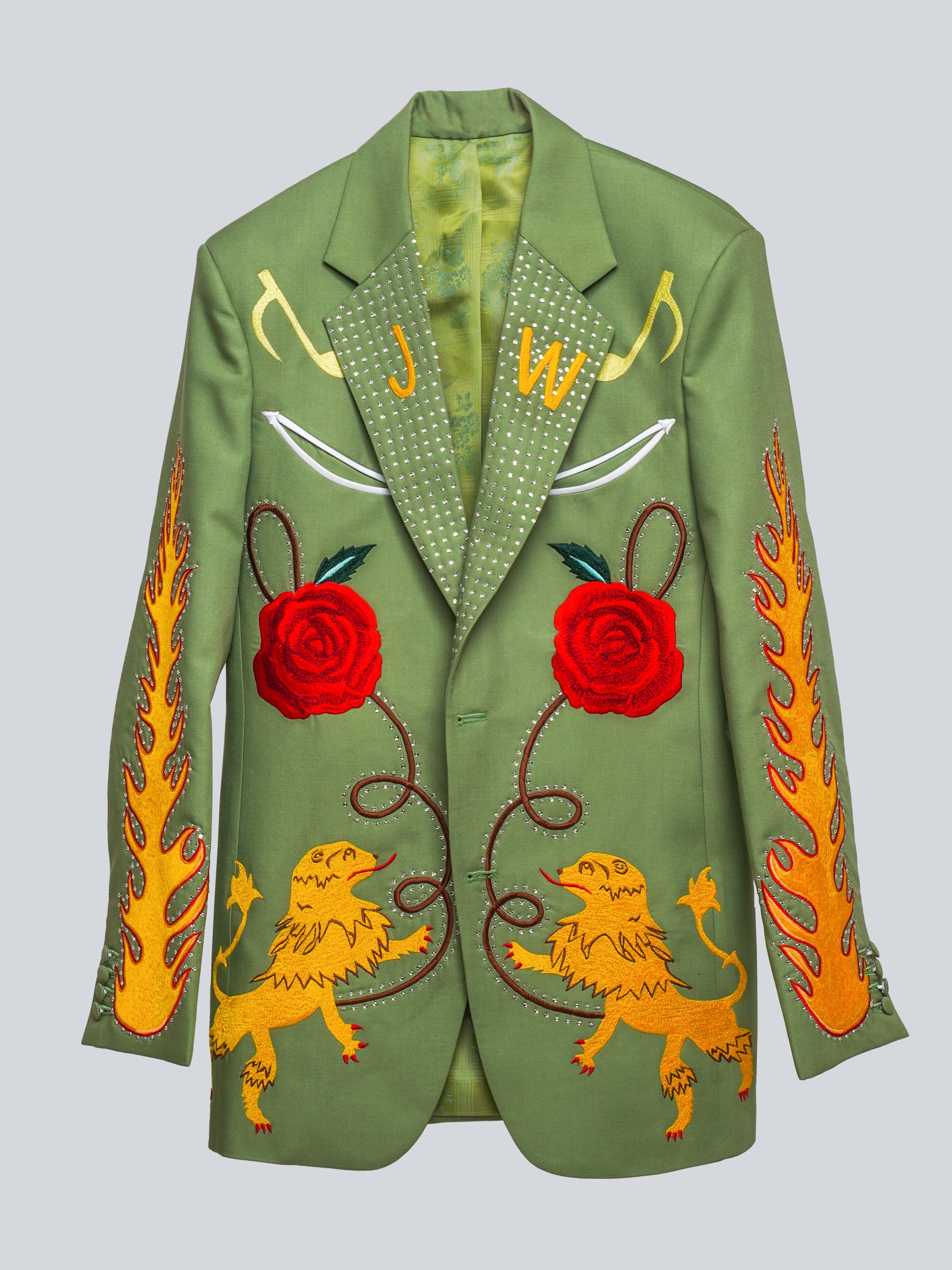 Regal Flame Embroidered Suit