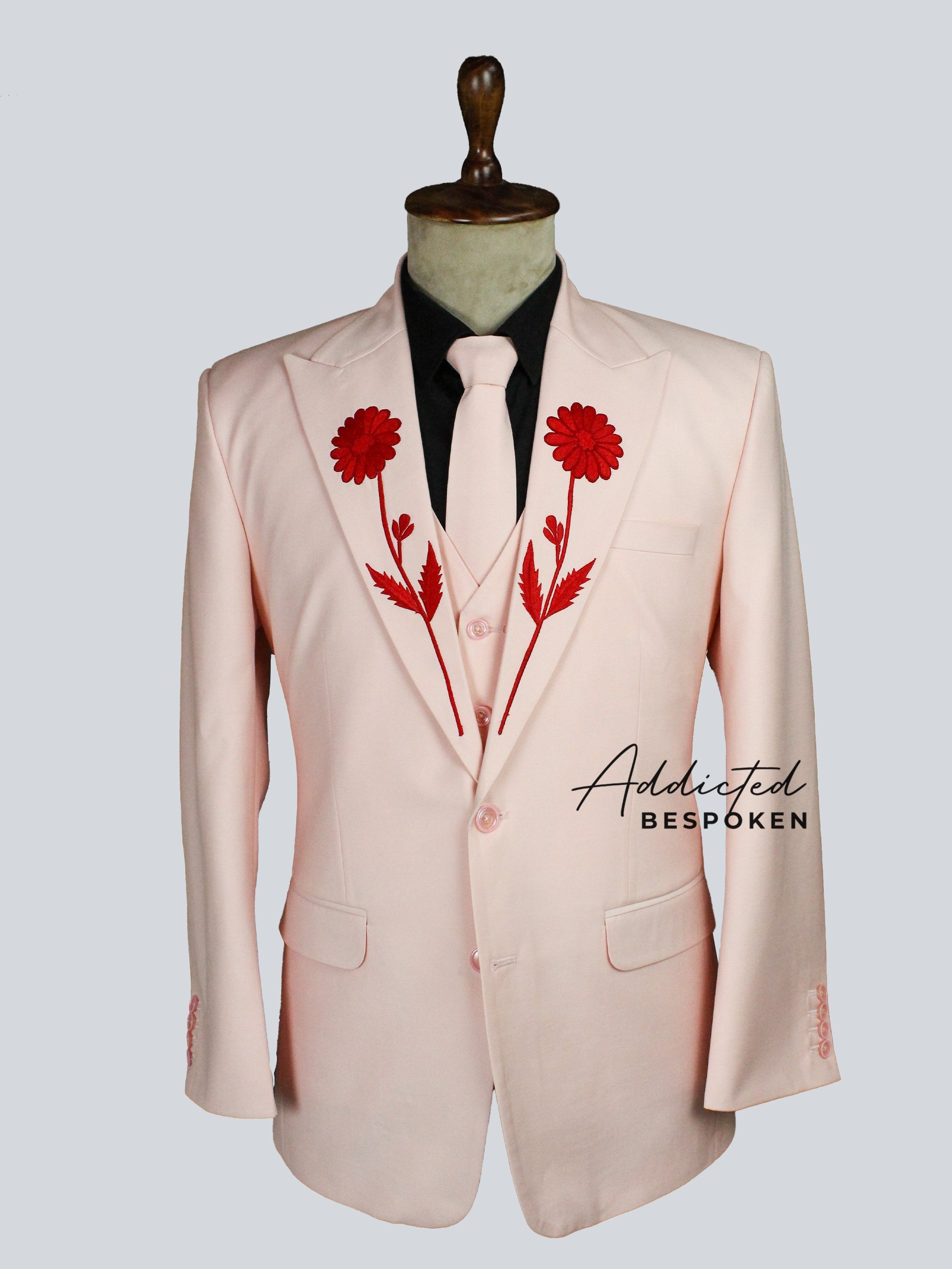 Floral Custom Embroidered Suit Addicted Bespoken