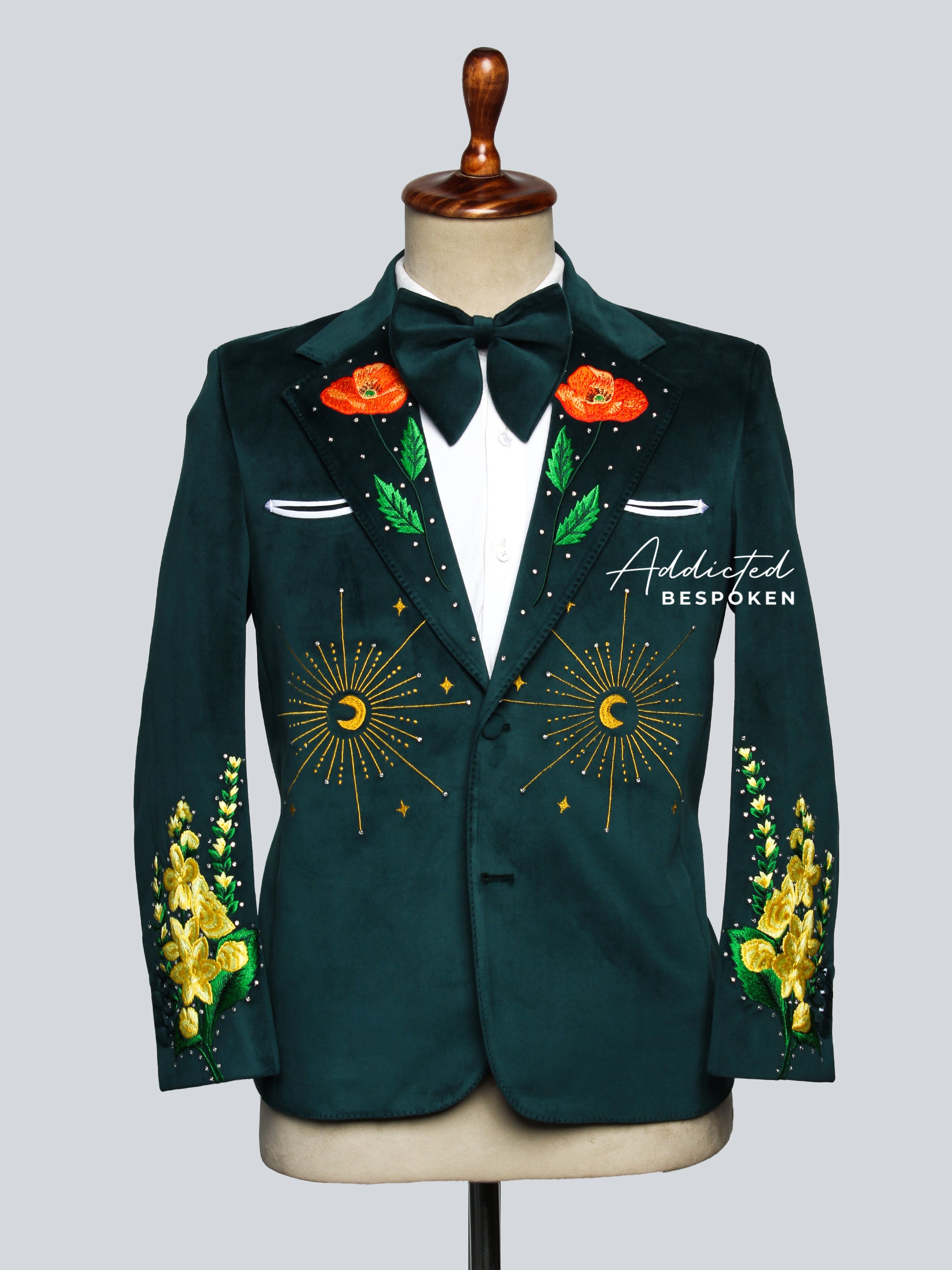 Sun & Moon Floral Embroidered Blazer