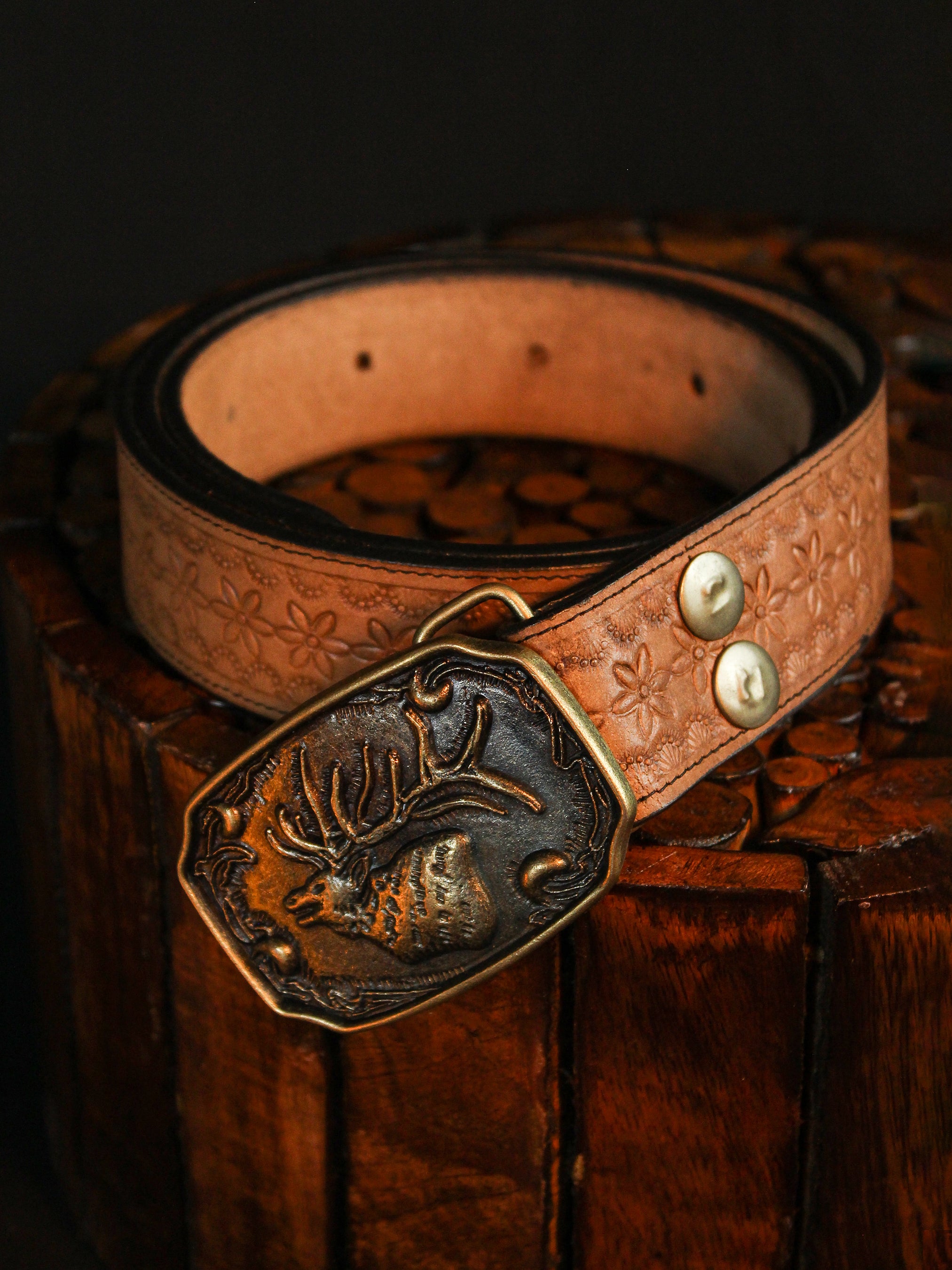 Artisan Carved Leather Belt