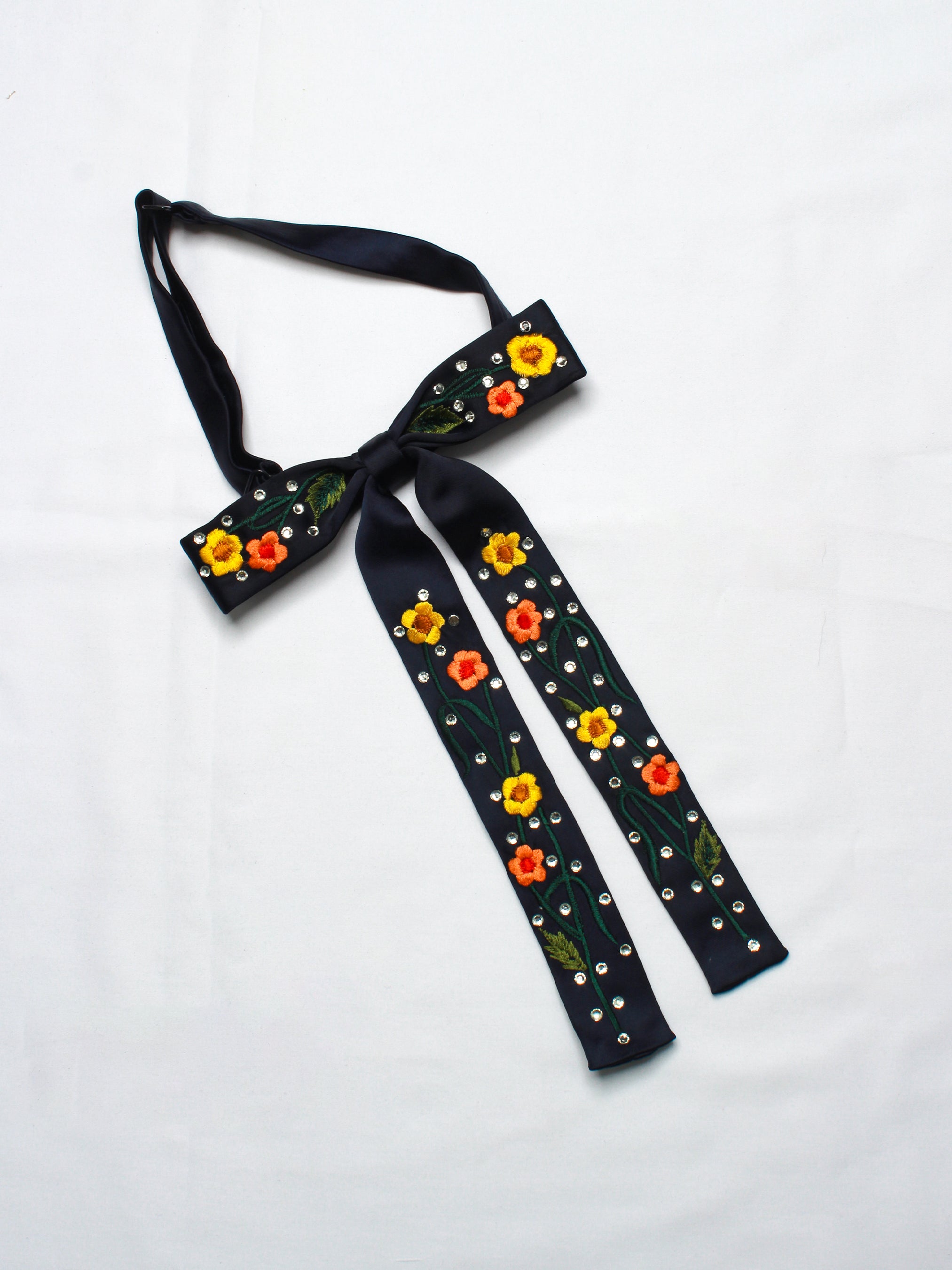 Western Flame & Floral Embroidered String Tie Set