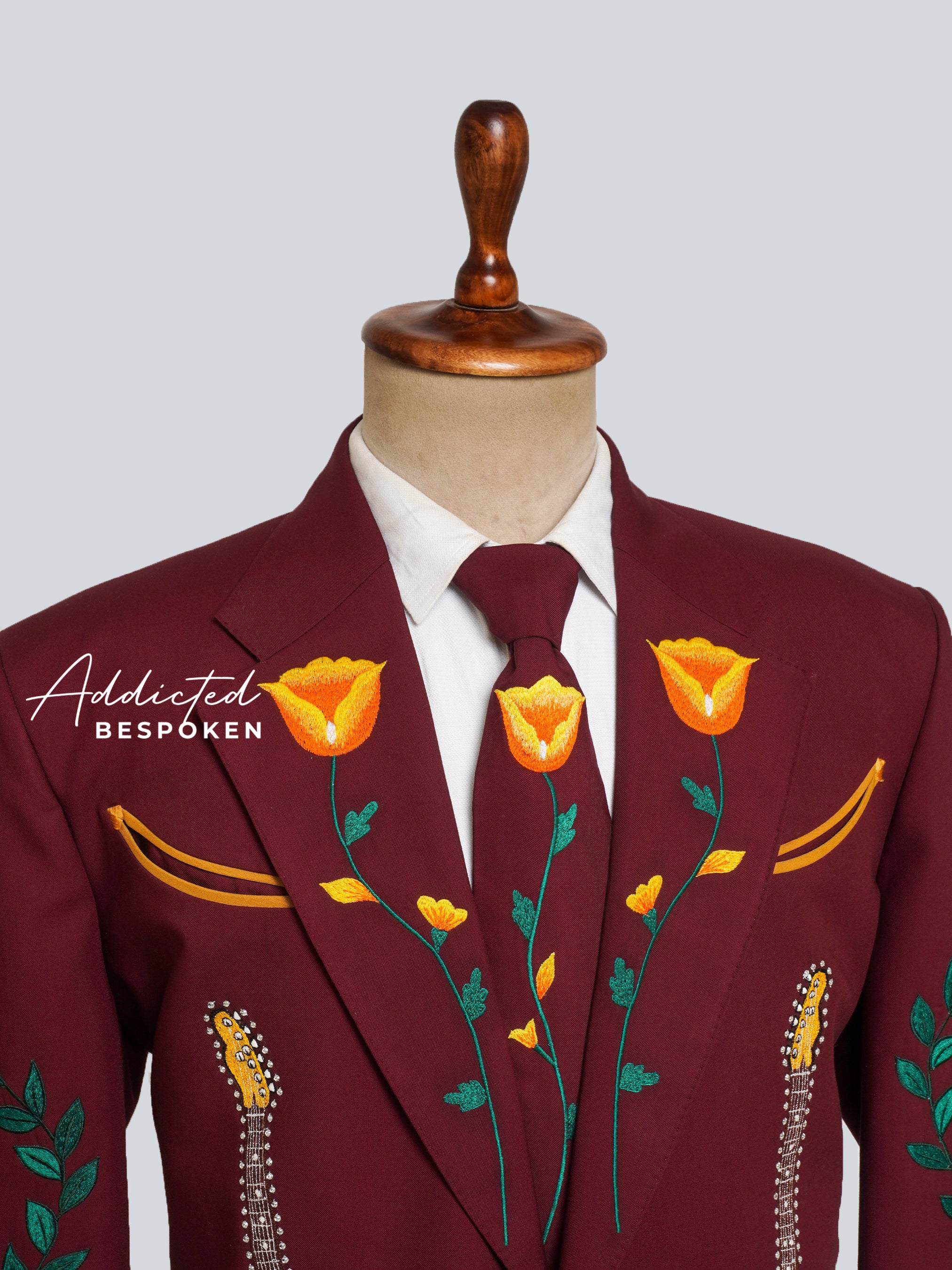 Guitar Serenade Embroidered Suit