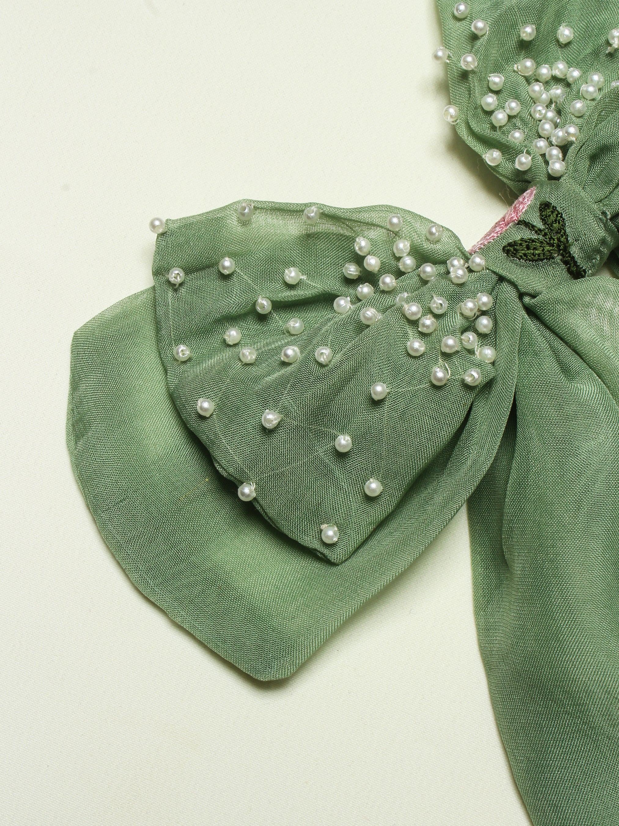 Organza Hairclip with Pearls & Embroidery