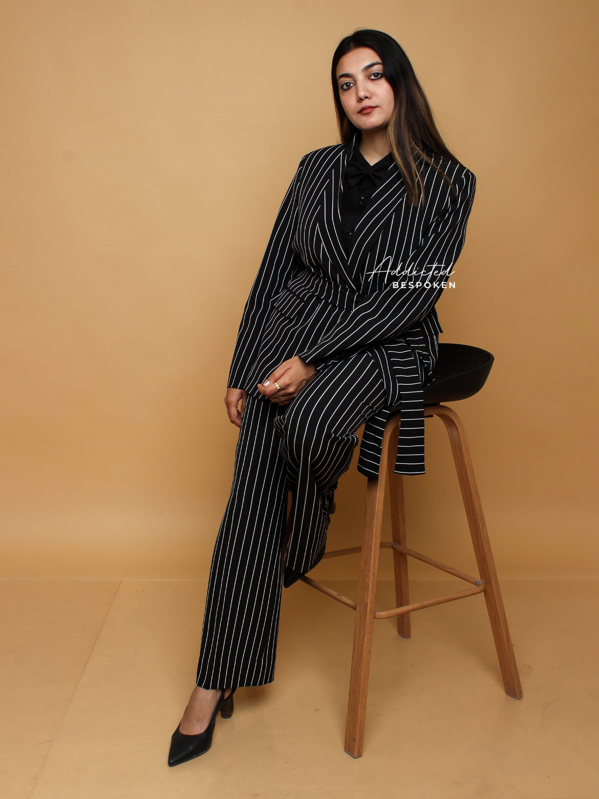 Striped Belted Business Chic Addicted Bespoken