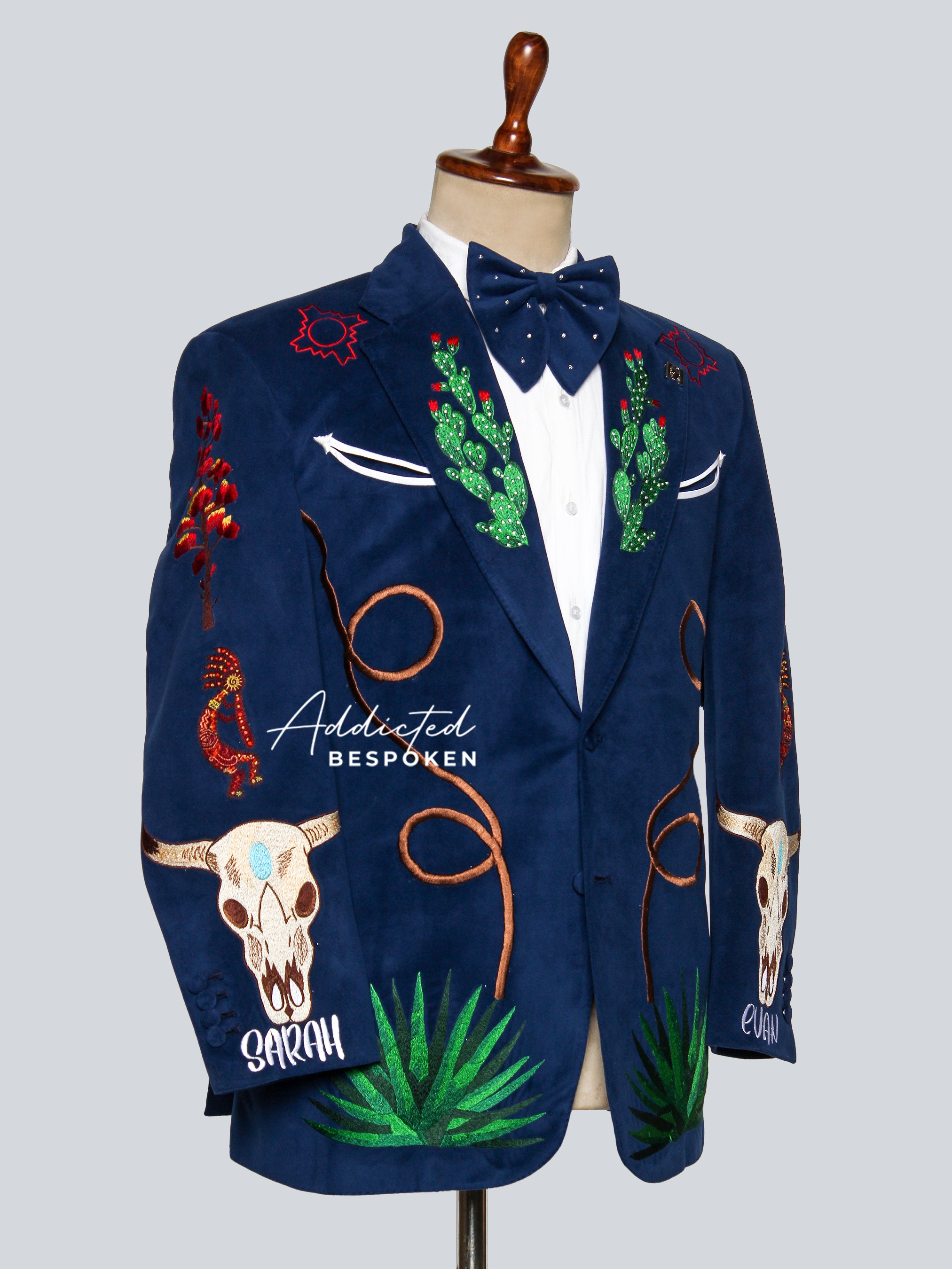 Desert-Themed Statement Embroidered Blazer