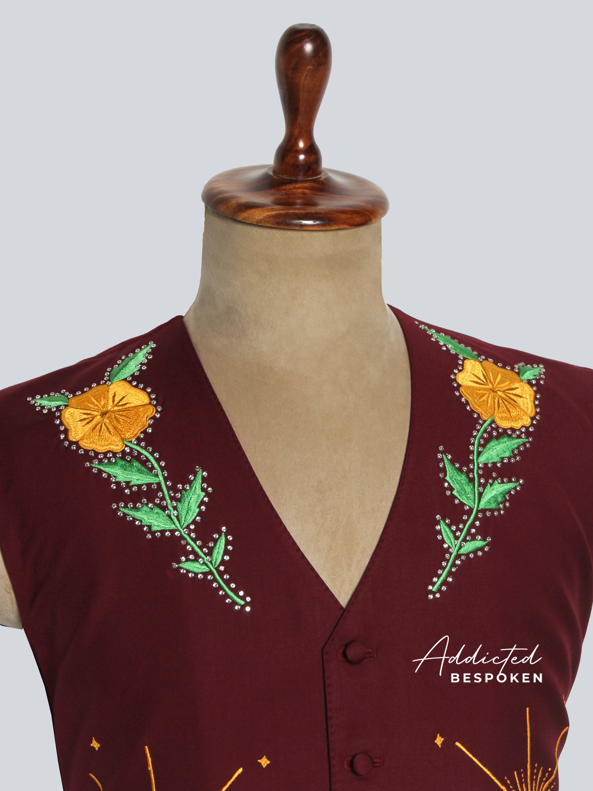 Cosmic Western Embroidered Vest Addicted Bespoken