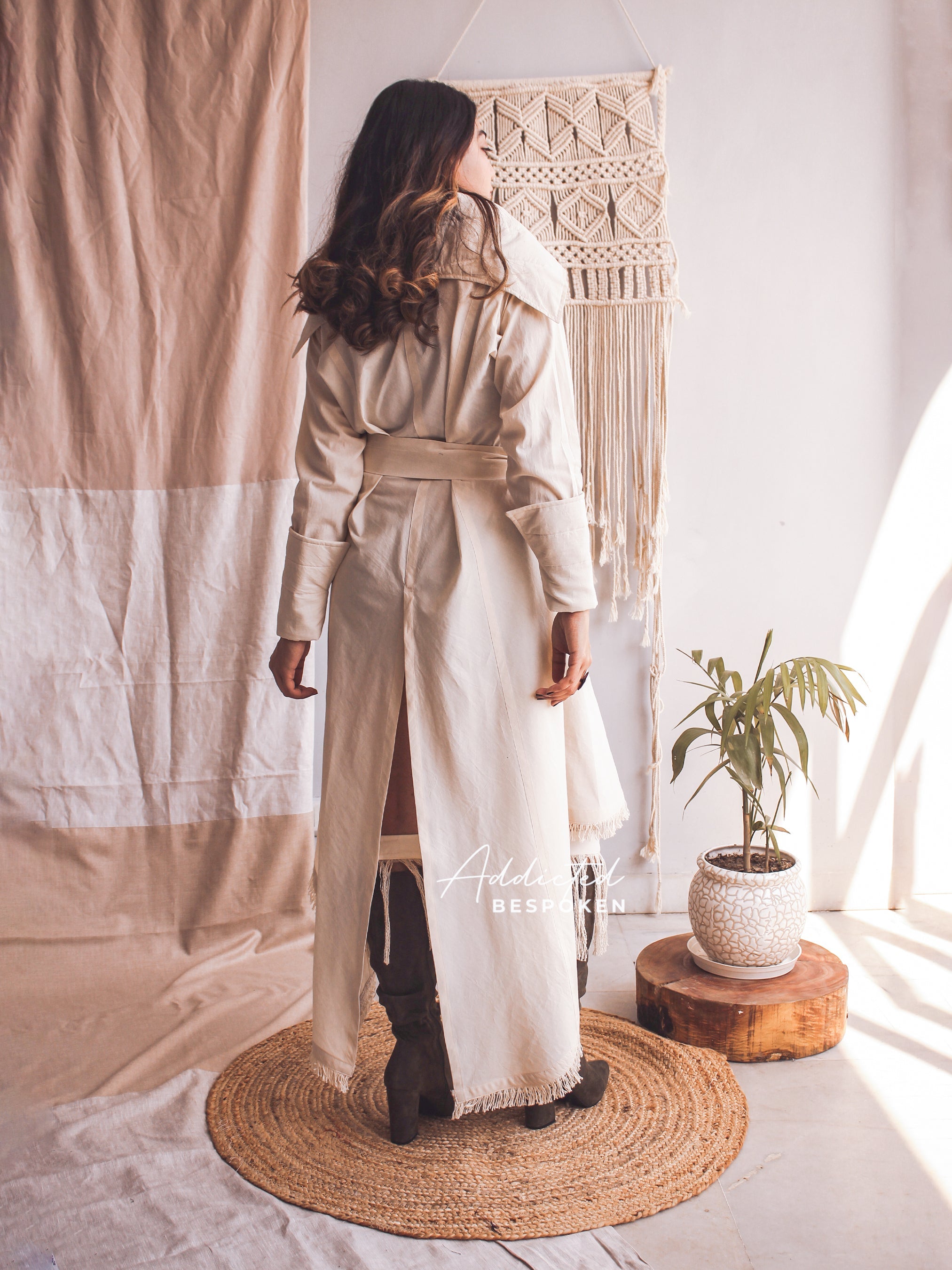 Full-length Free Spirit Maxi Dress with hood and flowy boho chic silhouette