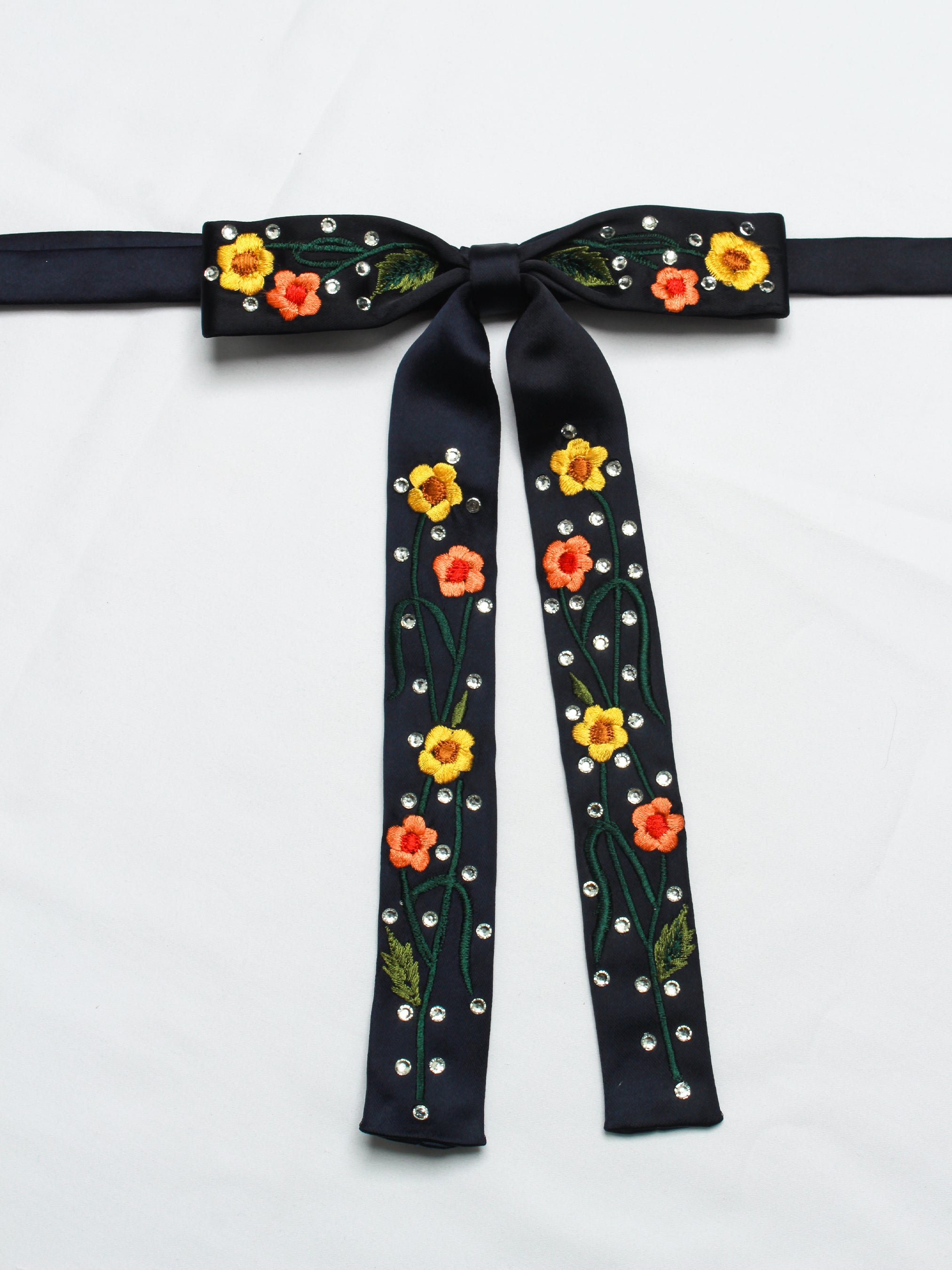 Western Flame & Floral Embroidered String Tie Set
