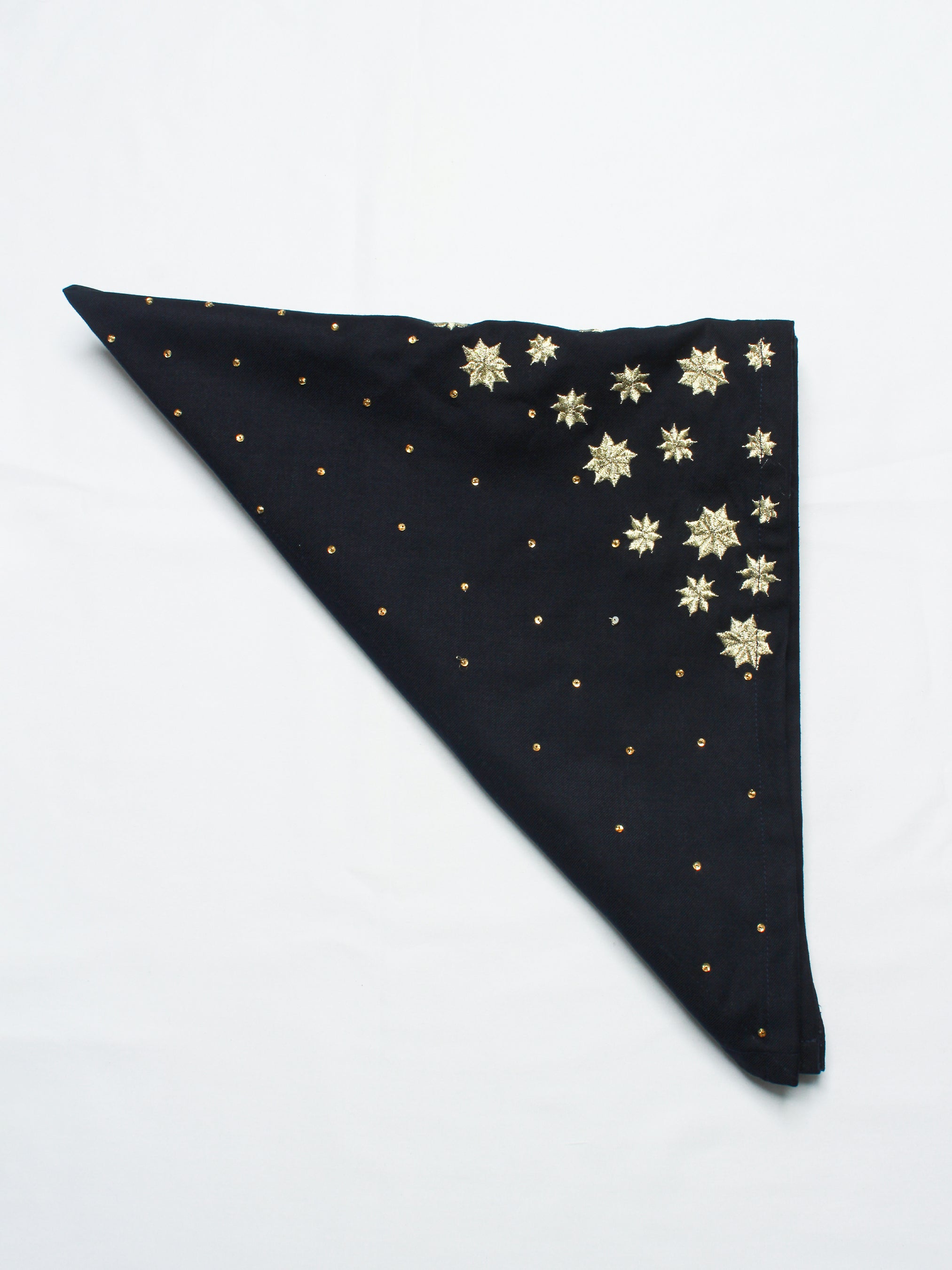 Midnight Starburst Embroidered Bandana